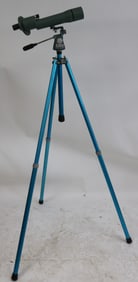 TELESCOPE ON ADJUSTABLE BASE, 63" H, AS SEEN,