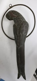 COPPER PARROT ON PERCH, ATTRIBUTED TO BUSTAMONTE