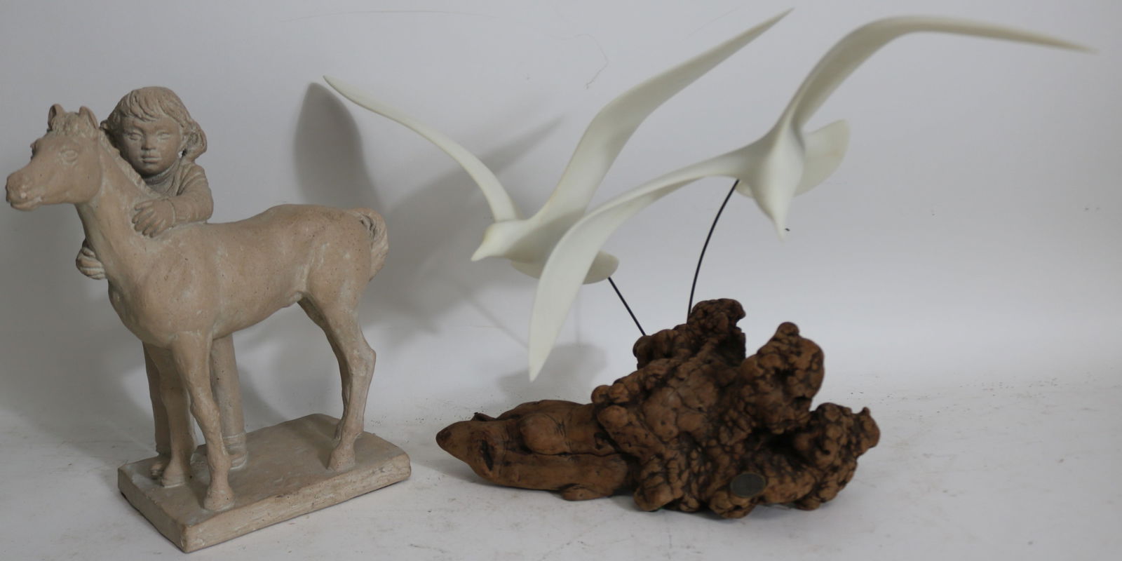 2 CONTEMPORARY SCULPTURES, YOUNG GIRL & PONY BY (1 of 1)