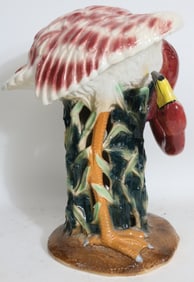 CERAMIC FLAMINGO FIGURE, 20TH/21ST C., 19 1/2" H,