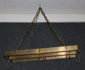 CONTEMPORARY HANGING POT RACK, 2" H, 30" W, 15