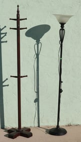 CONTEMPORARY TOCHE LAMP, 70" H, 12 1/2" DIA., &