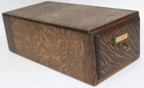 OAK FILE BOX, ORIGINAL NATURAL FINISH, 5" H, 7"