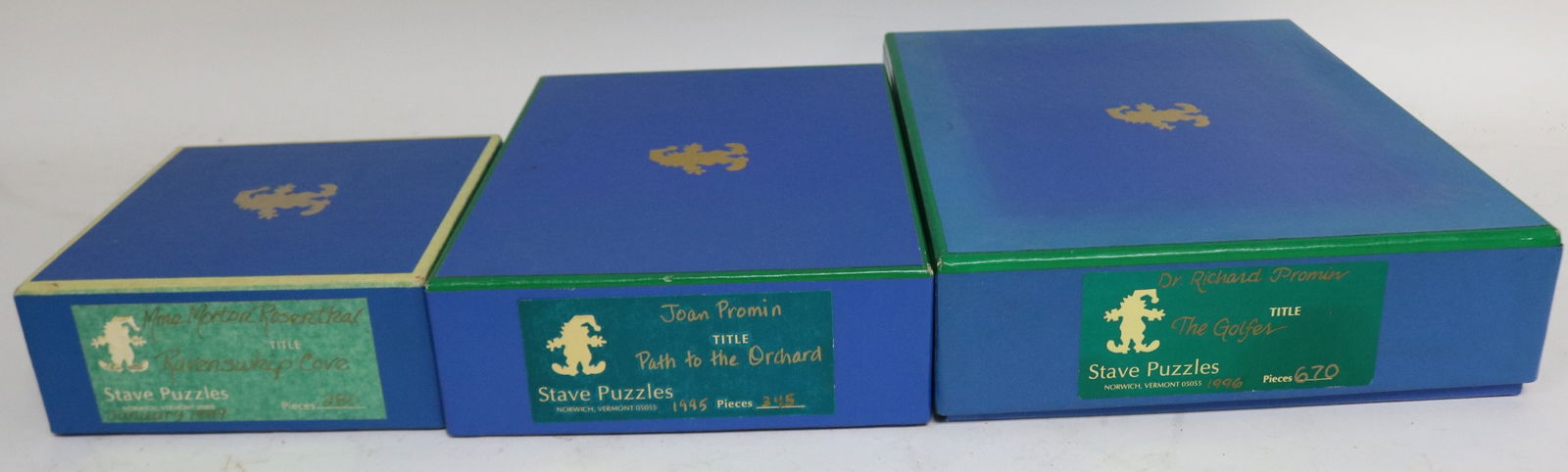 3 STAVE WOODEN PUZZLES, 280, 345 AND 670 PIECES (1 of 2)