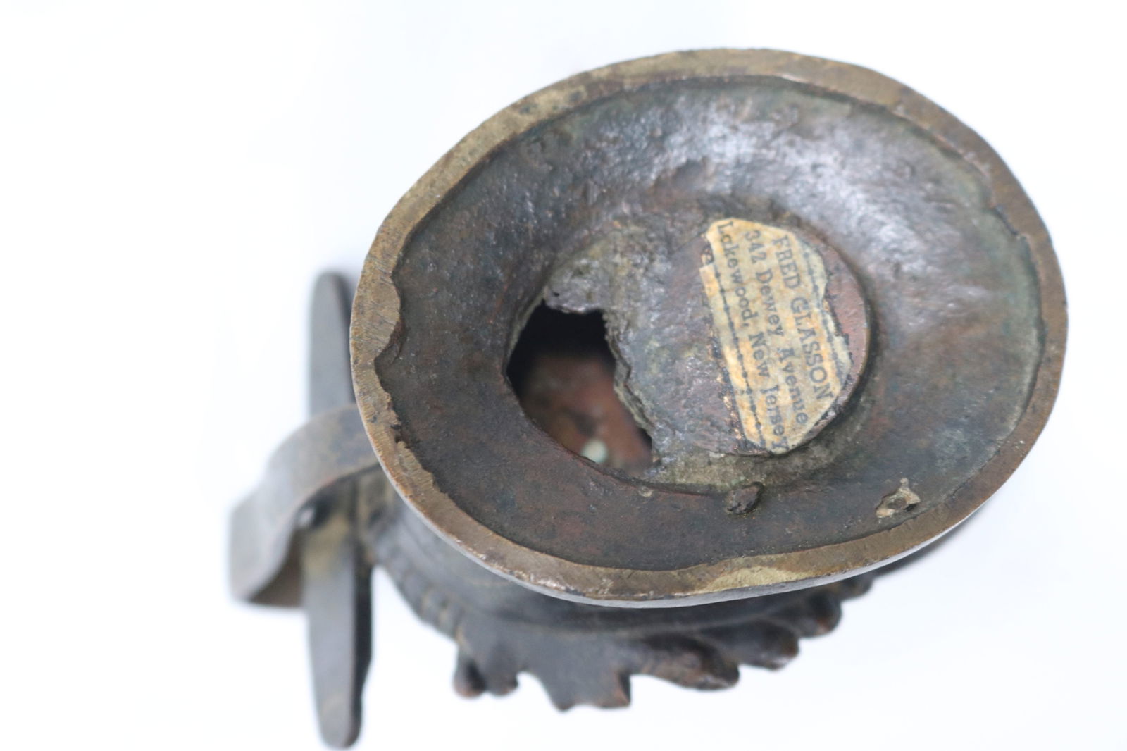 BRONZE DEVIL HEAD MATCH HOLDER WITH STRIKER, 3 - 2