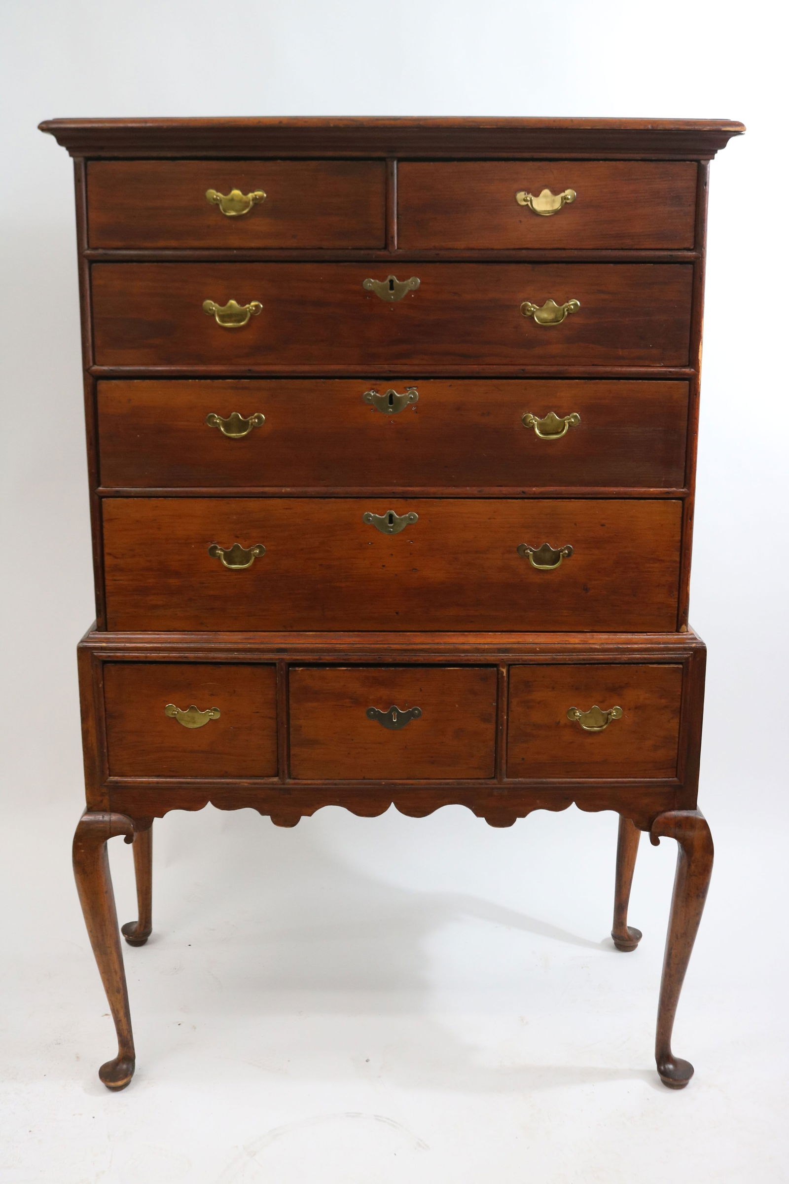 18TH C. QUEEN ANNE HIGH BOY, PINE, REFINISH (1 of 4)