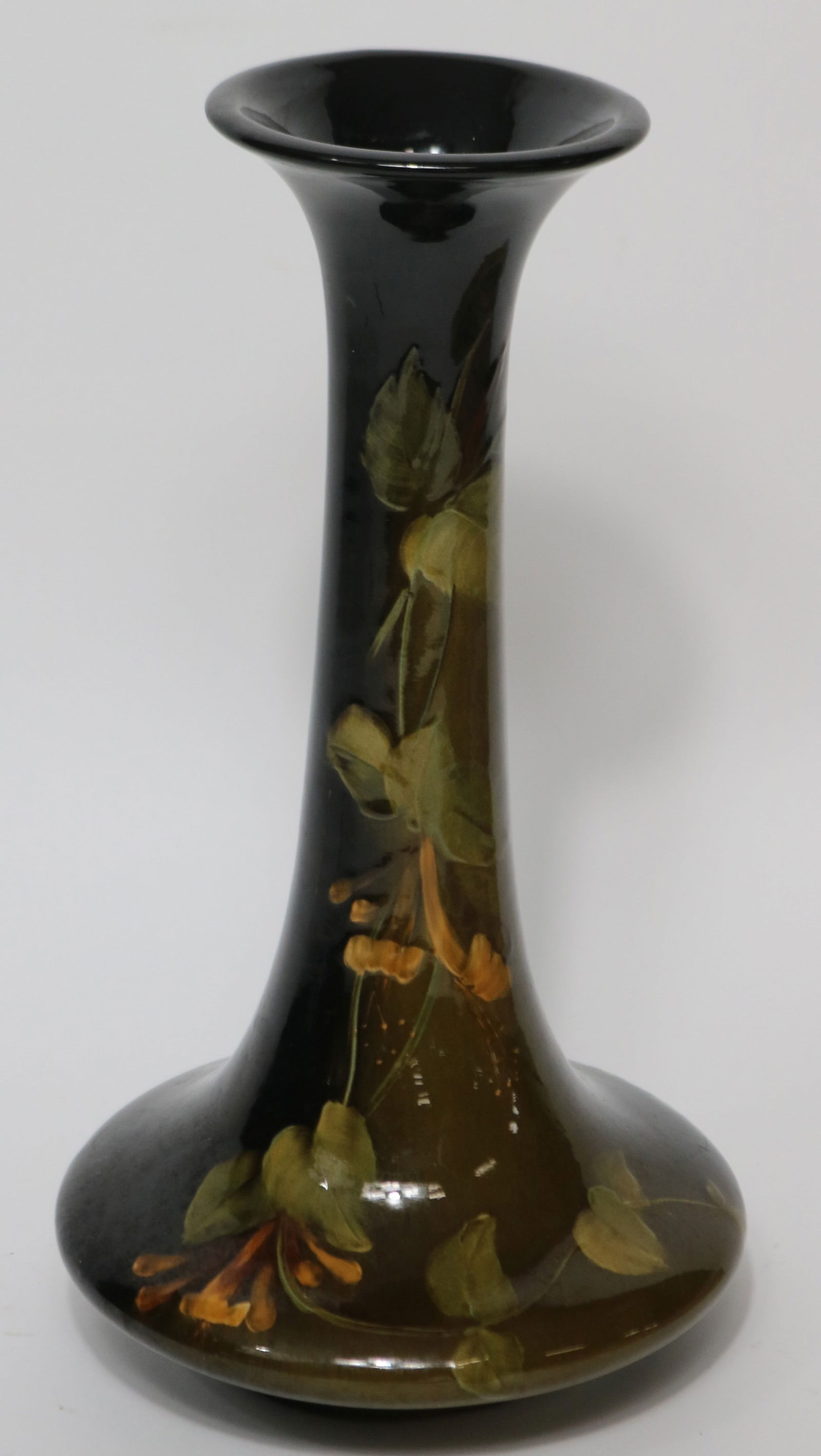 ROSEVILLE ROZANE STANDARD GLAZED HIGH GLAZED ART: POTTERY VASE, FLORAL DESIGNS, 12 3/4" H, 6 3/4" DIA.
