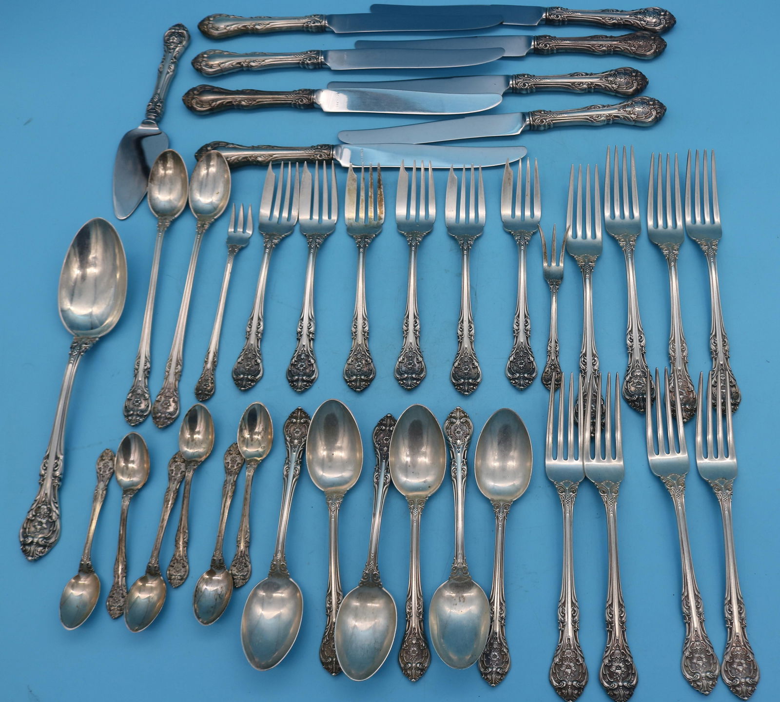 40 PCS. GORHAM STERLING FLATWARE, KING EDWARD (1 of 2)