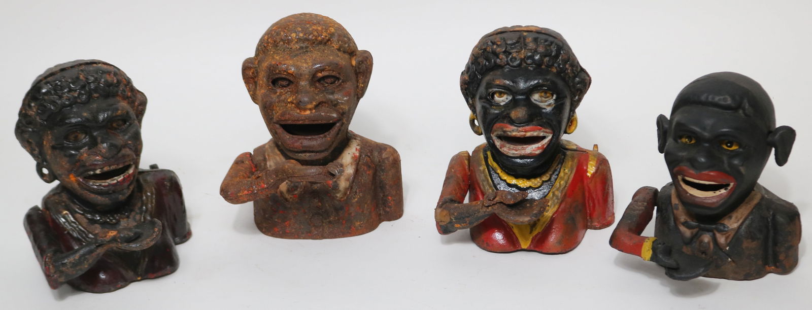 4 FIGURAL CAST IRON MECHANICAL BANKS, MID TO LATE (1 of 4)