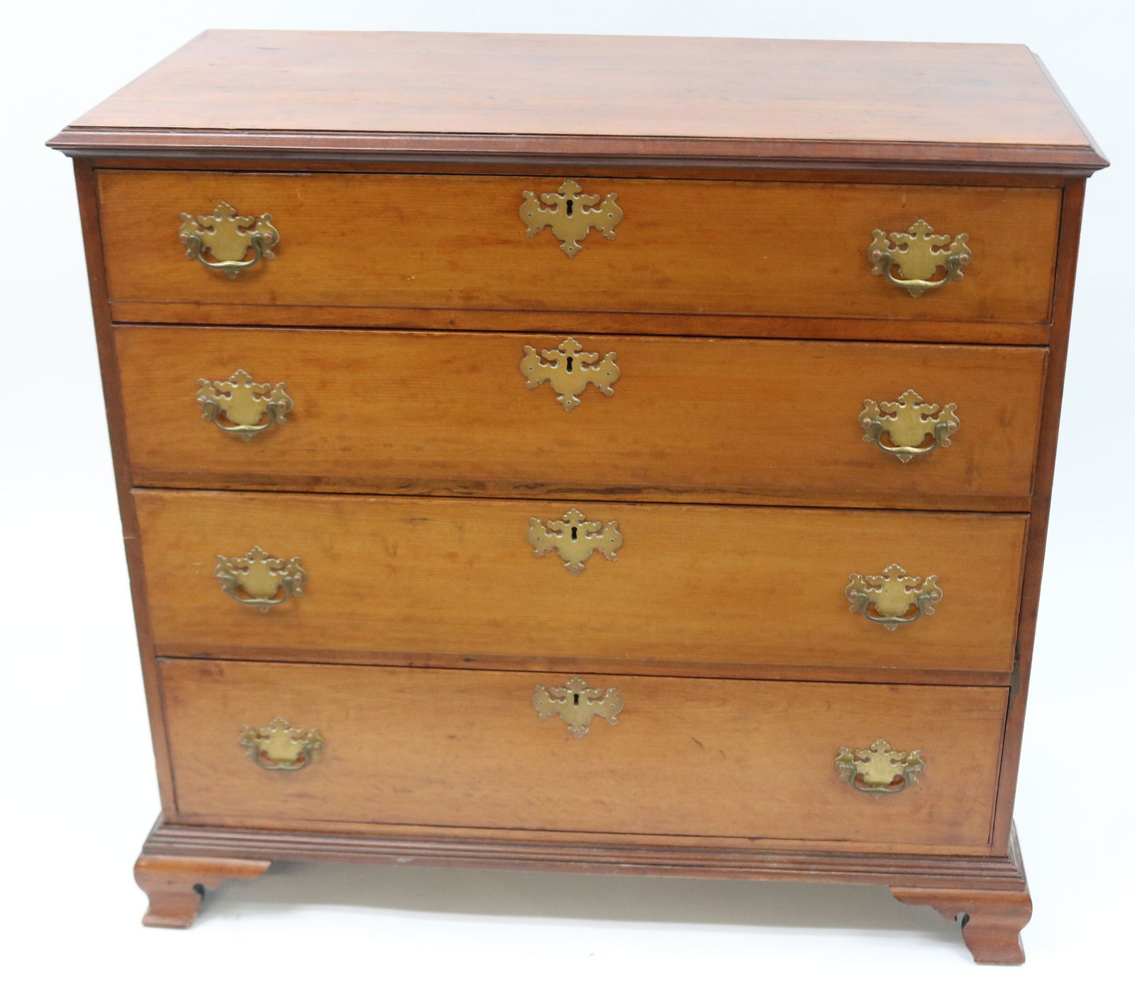 18TH C. CHERRY 4 DRAWER CHEST, RESTORED OGEE (1 of 4)