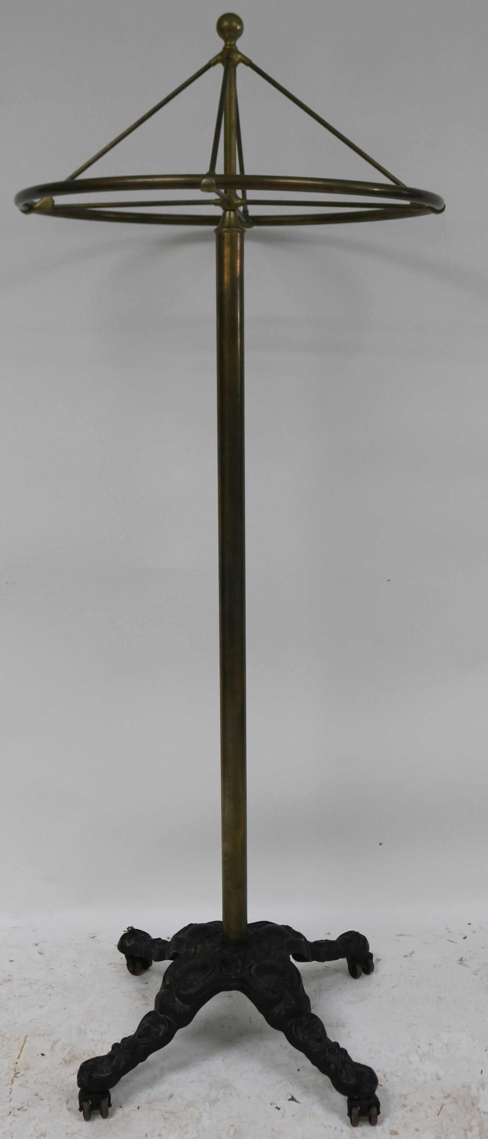 VICTORIAN CAST IRON & BRASS COSTUMER, ROUND (1 of 3)