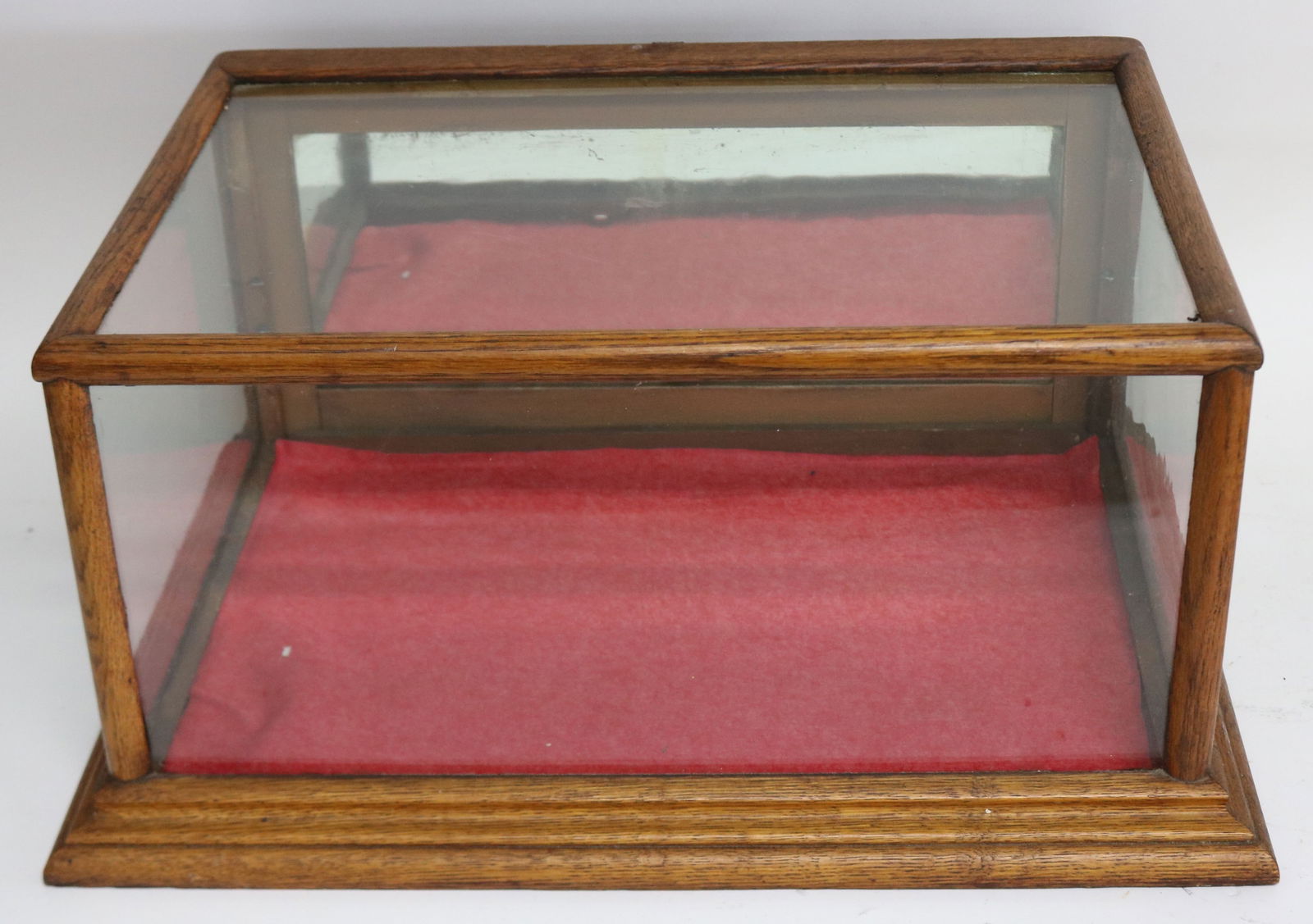 CUTE SMALL SIZE OAK DISPLAY CASE, OLD FINISH, 10" (1 of 2)
