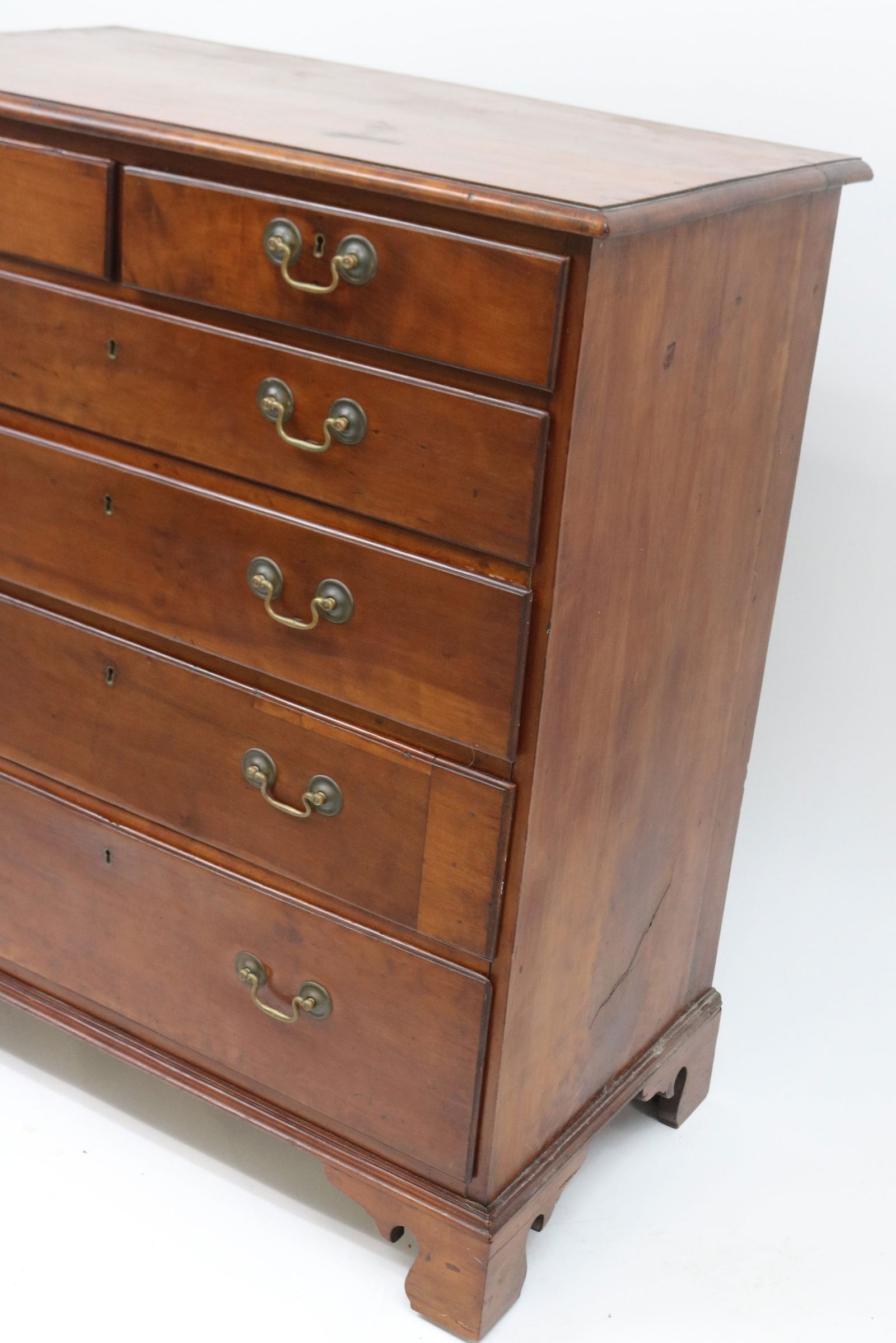 CHERRY CHIPPENDALE CHEST, 2 OVER 4, LIPPED - 2