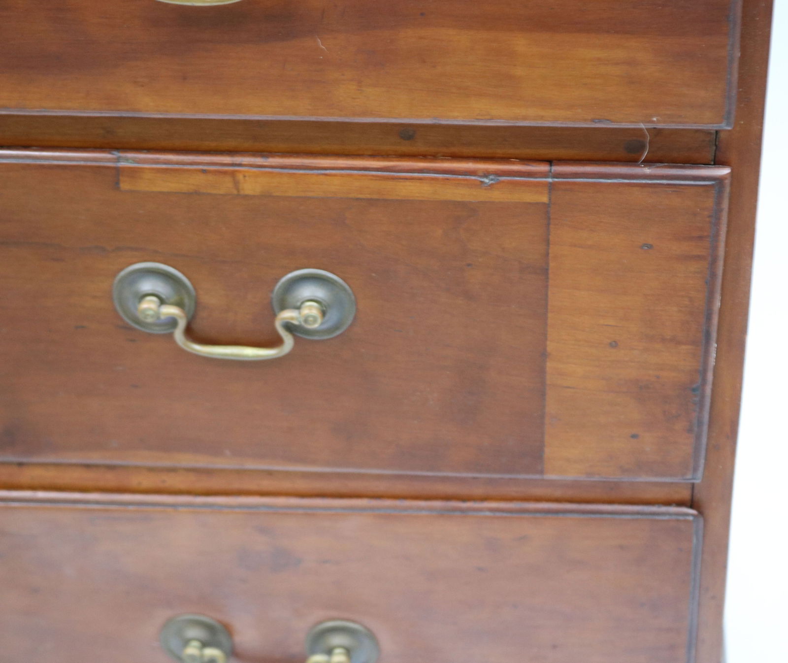 CHERRY CHIPPENDALE CHEST, 2 OVER 4, LIPPED - 3