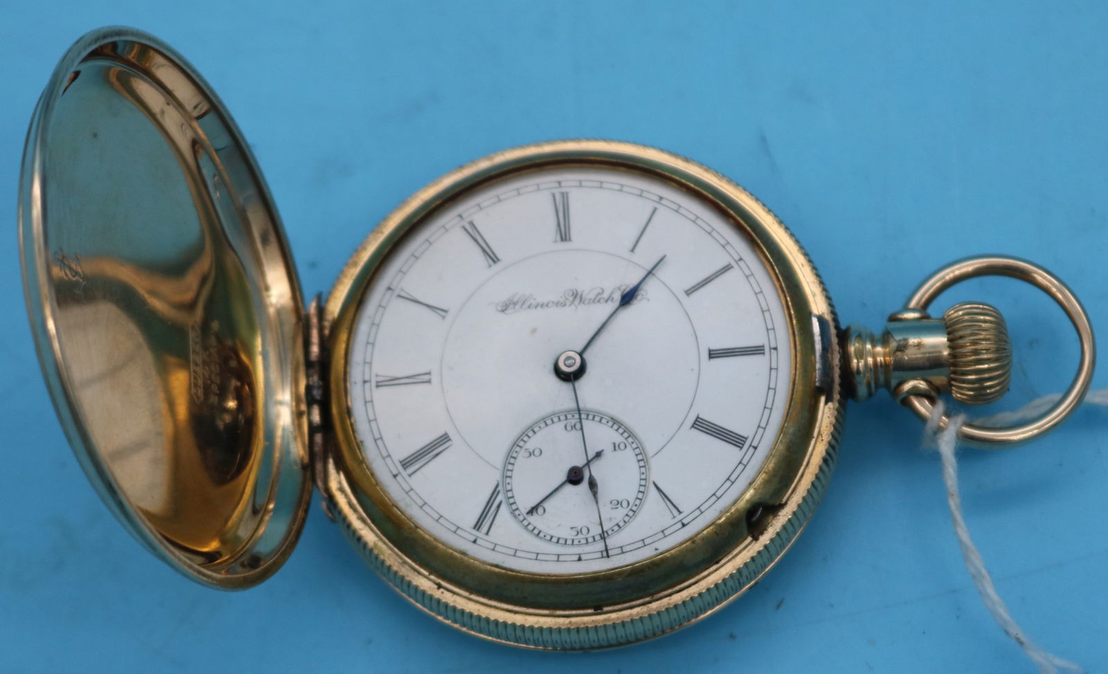 ILLINOIS HUNTER CASED POCKET WATCH, GOLD FILLED, (1 of 4)