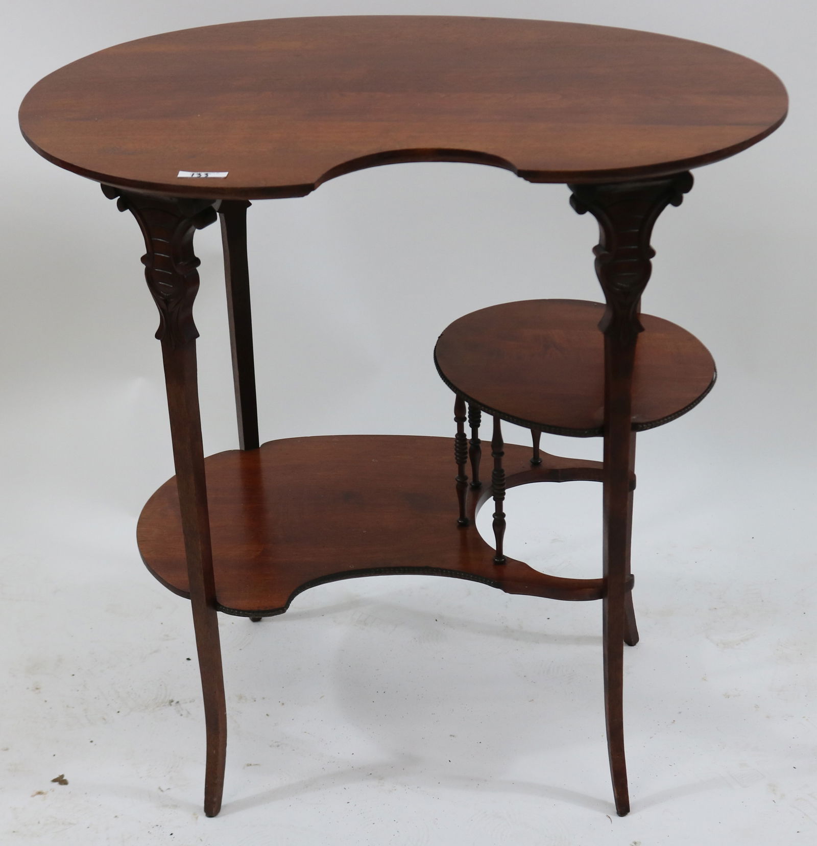 ORNATE VICTORIAN MAHOGANY KIDNEY SHAPED STAND (1 of 2)
