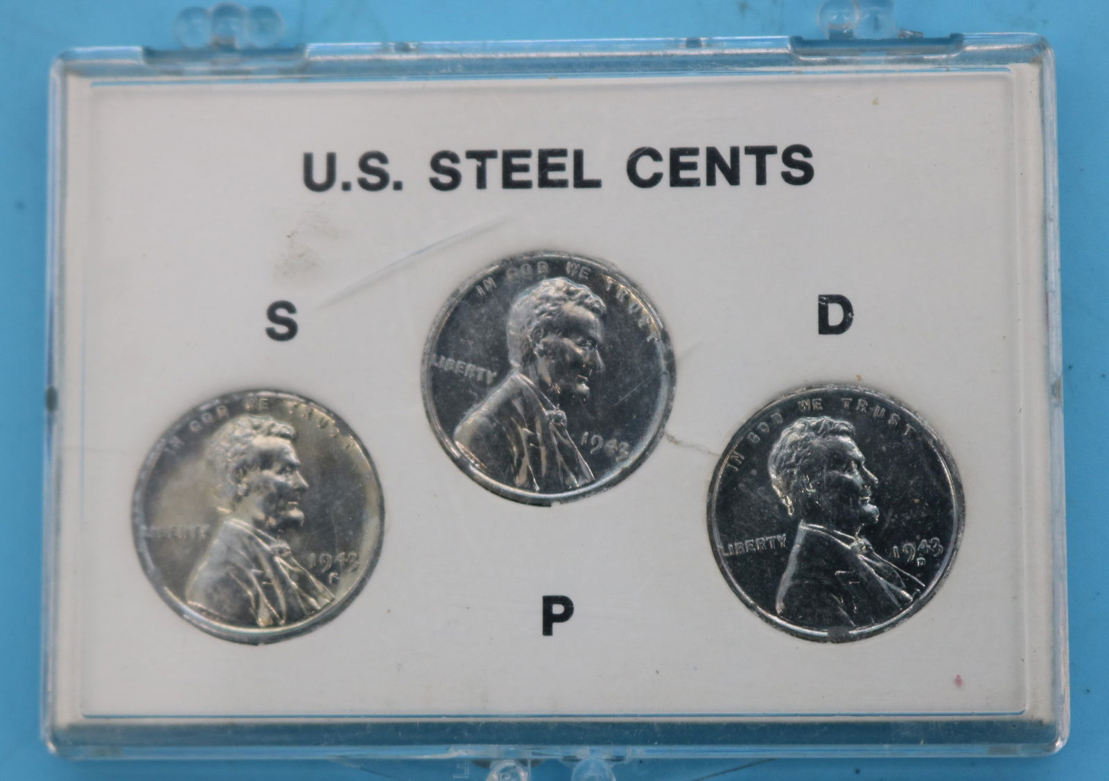 (3) 1943 S, D & P STEEL PENNIES, UNC.: SEE PHOTO