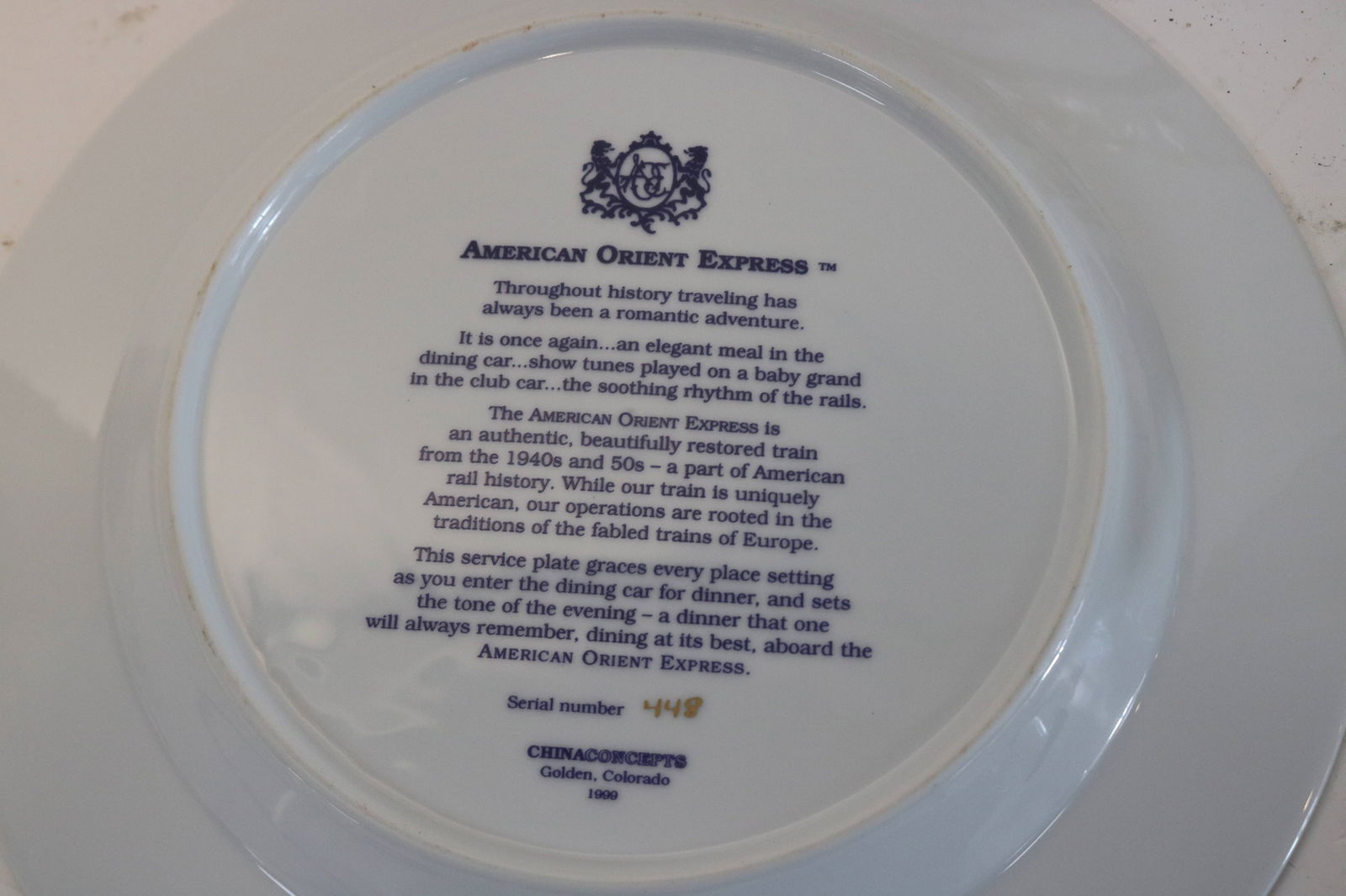 3 LARGE PORCELAIN PLATES, 2 ORIENTAL EXPRESS - 3