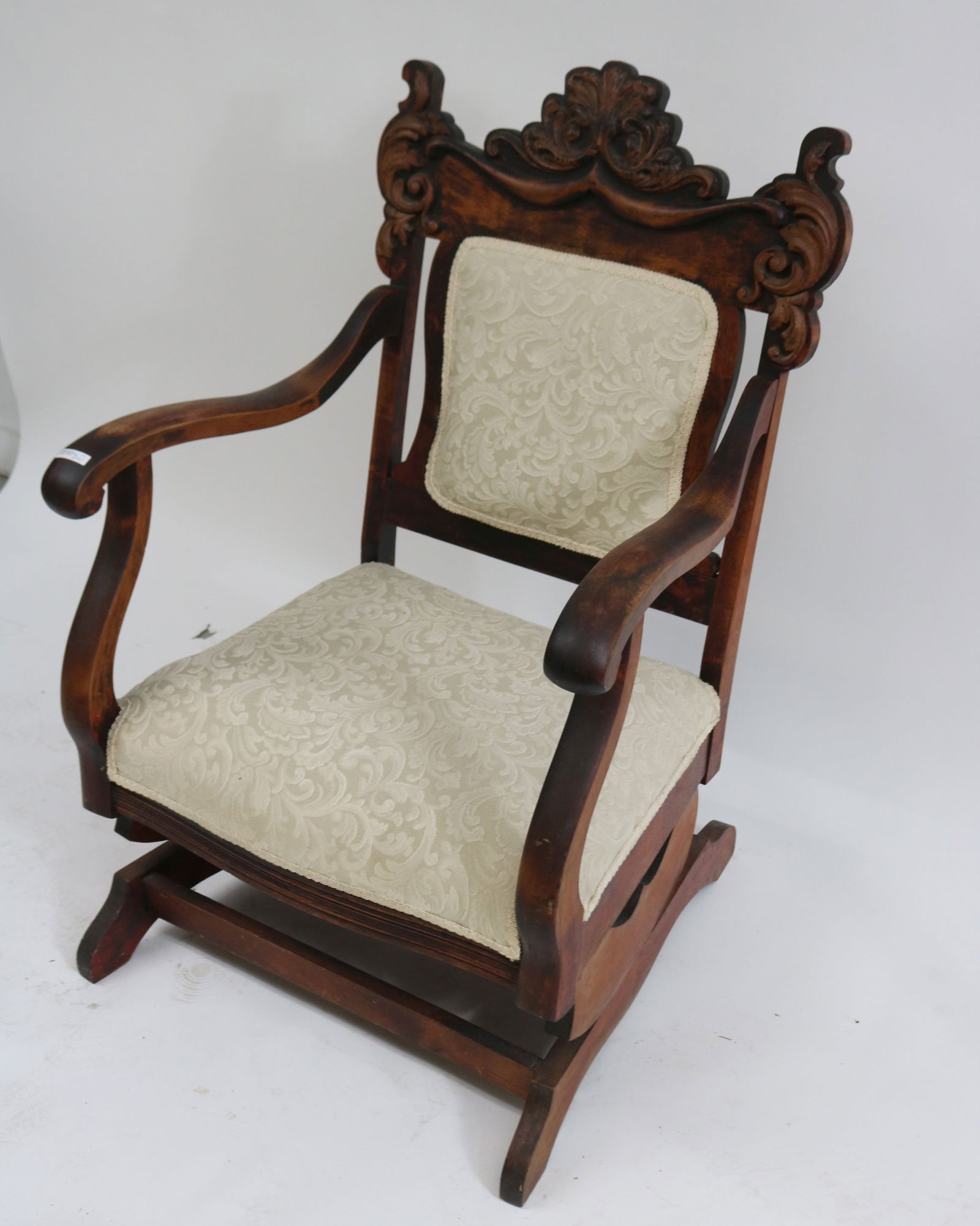 VICTORIAN MAPLE PLATFORM ROCKER, NEWLEY - 2
