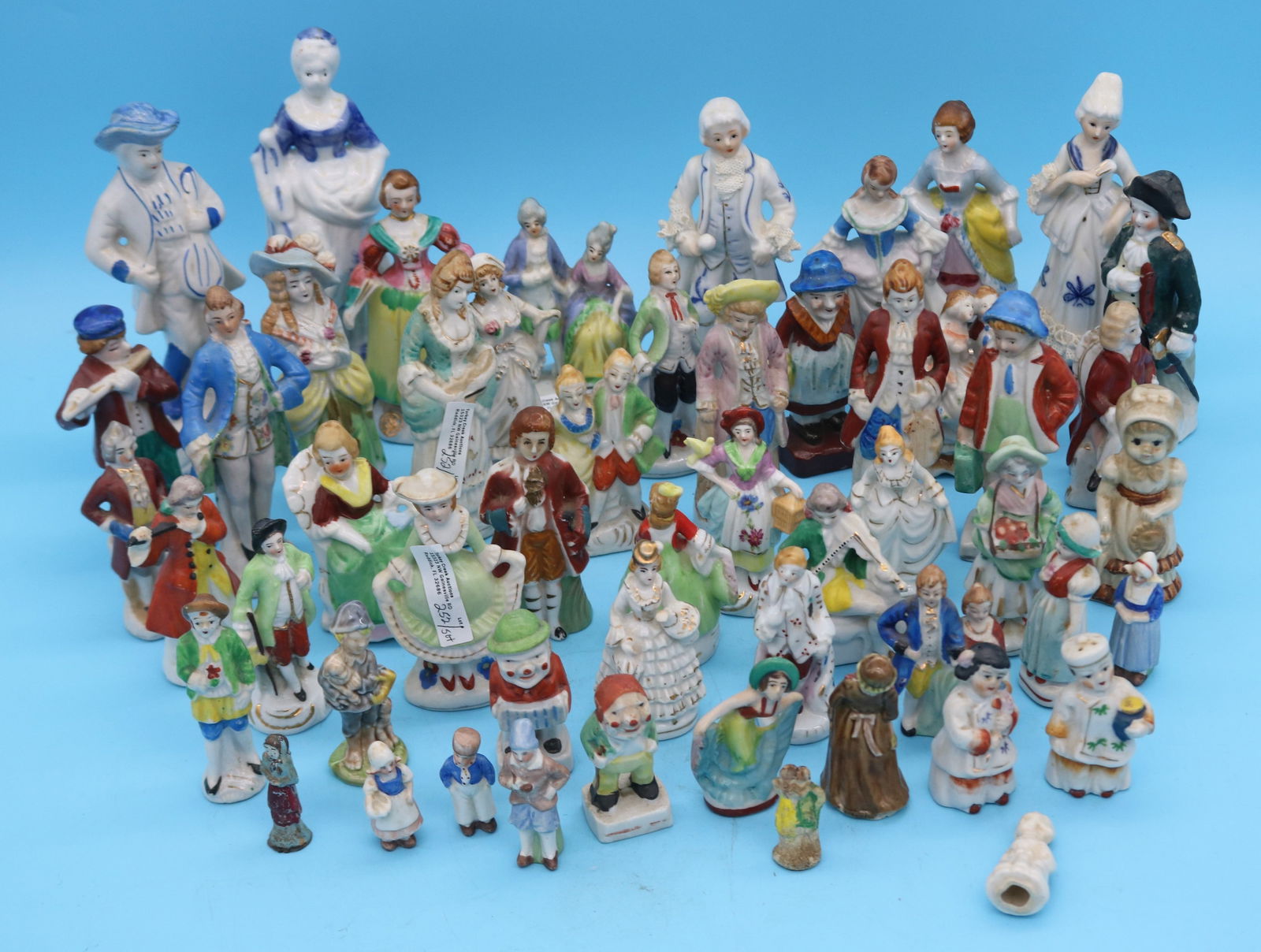 50+ JAPANESE PORCELAIN FIGURES, SOME MARKED: OCCUPIED JAPAN, 1 1/2" - 7" H