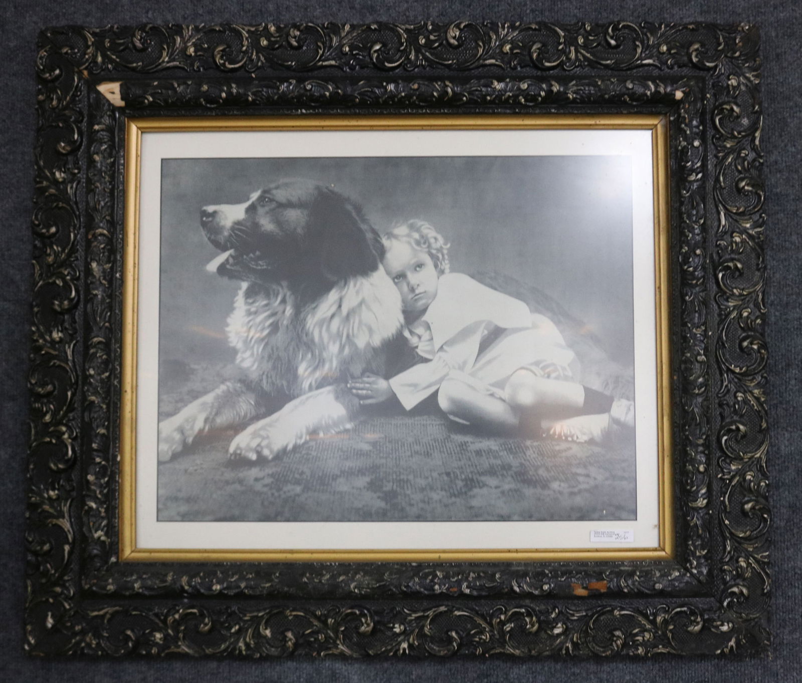 ORNATELY FRAMED VICTORIAN STYLE BLACK & WHITE (1 of 2)