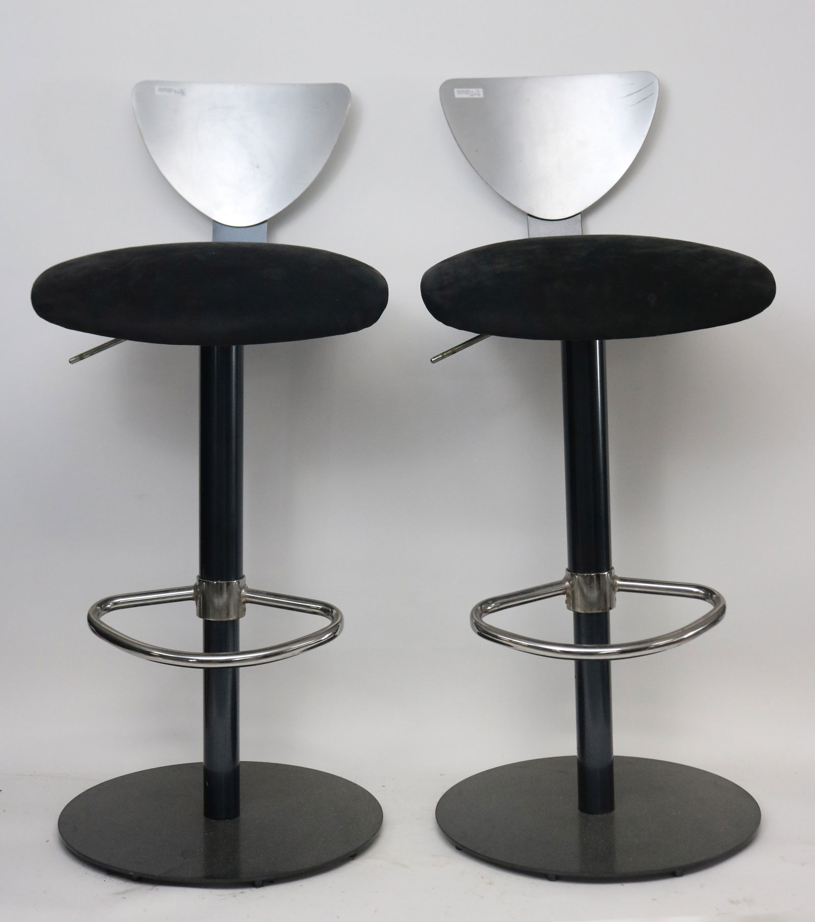 2 MODERN STOOLS, METAL WITH UPHOLSTERED SEATS, 39 (1 of 1)