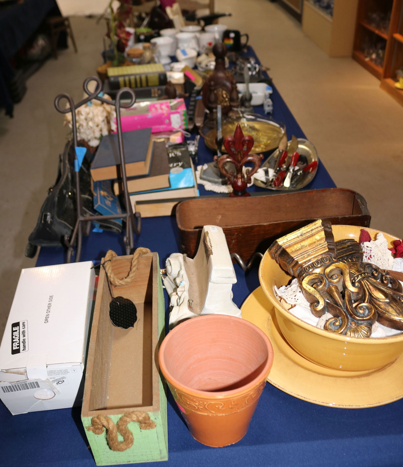 8' TABLE LOT, 104 ITEMS (1 of 4)