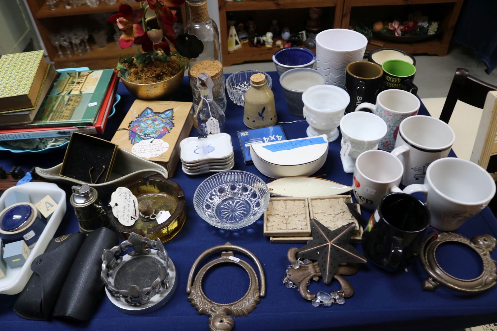 8' TABLE LOT, 104 ITEMS - 4