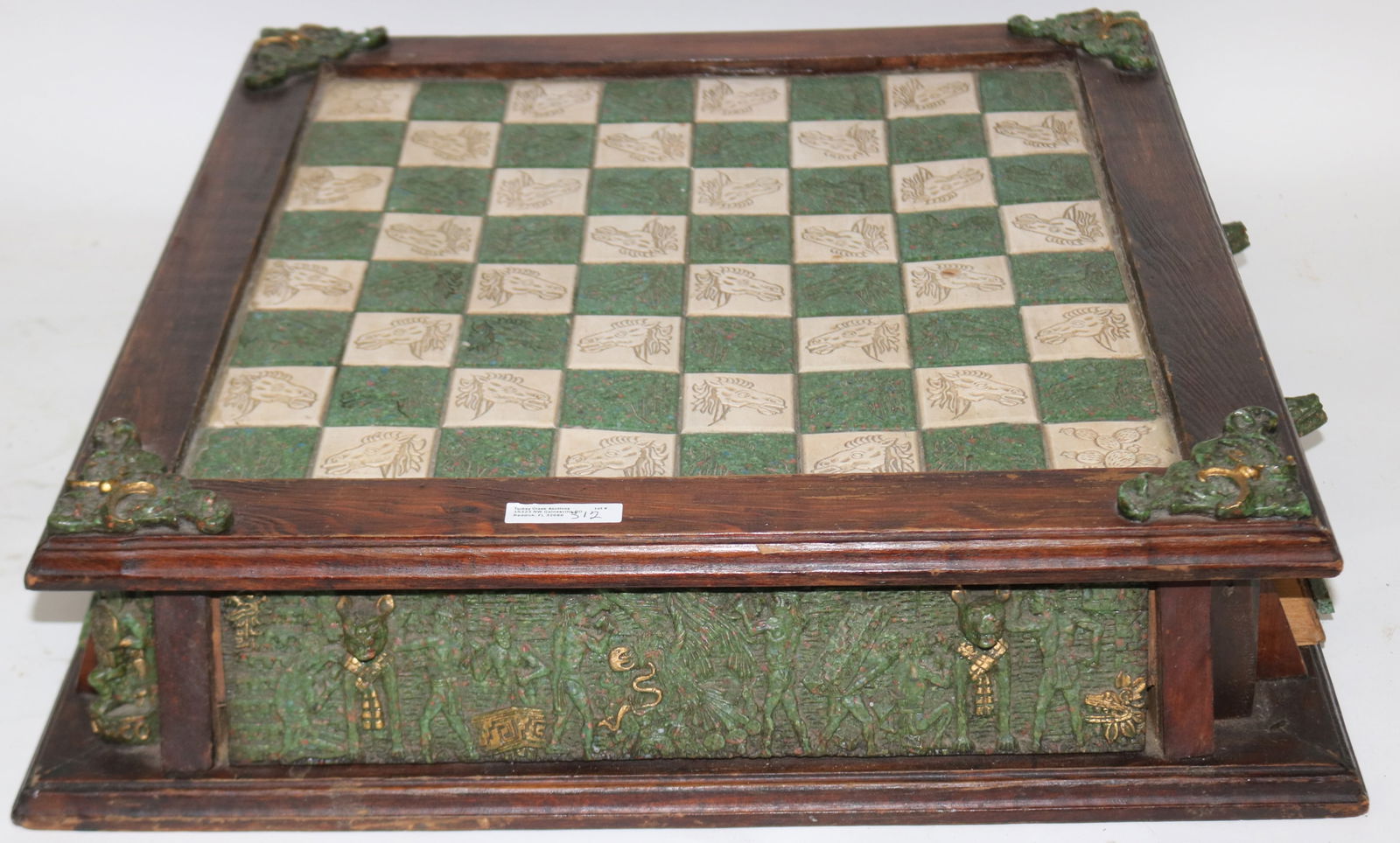 DECORATIVE CHESS BOARD, 5 1/2" H, 21" X 21" (1 of 1)