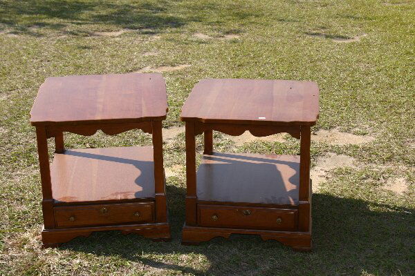 Solid Cherry End Tables: Pair of Solid Cherry End Tables, 26"L, 22"W, 22"H