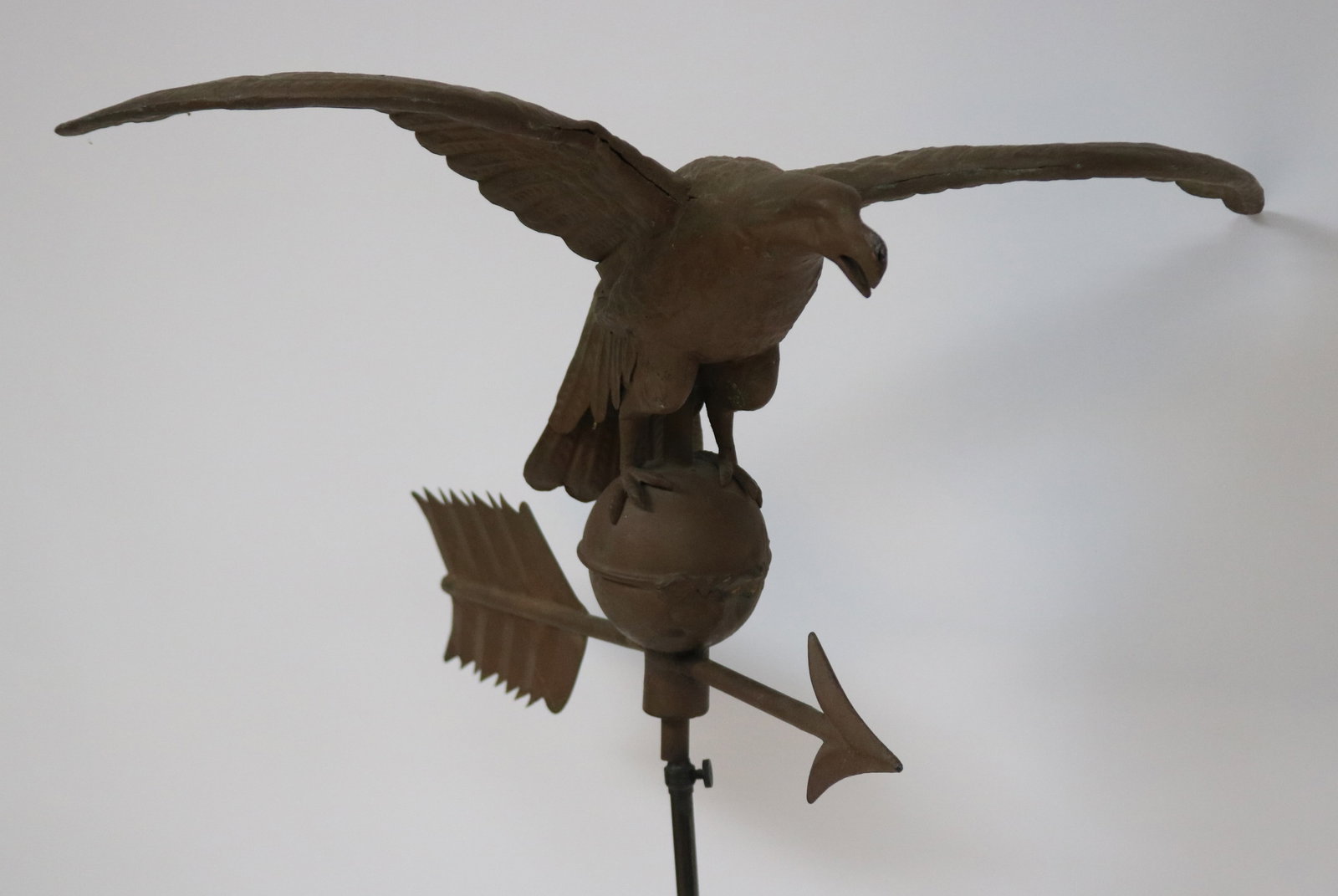 EAGLE WEATHERVANE WITH ARROW, COPPER, OLD FINISH, - 2