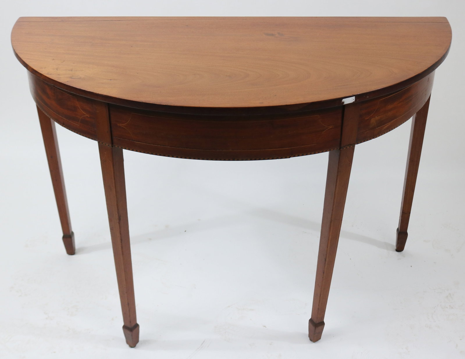 19TH C. 3 PART HEPPLEWHITE BANQUET TABLE, - 4
