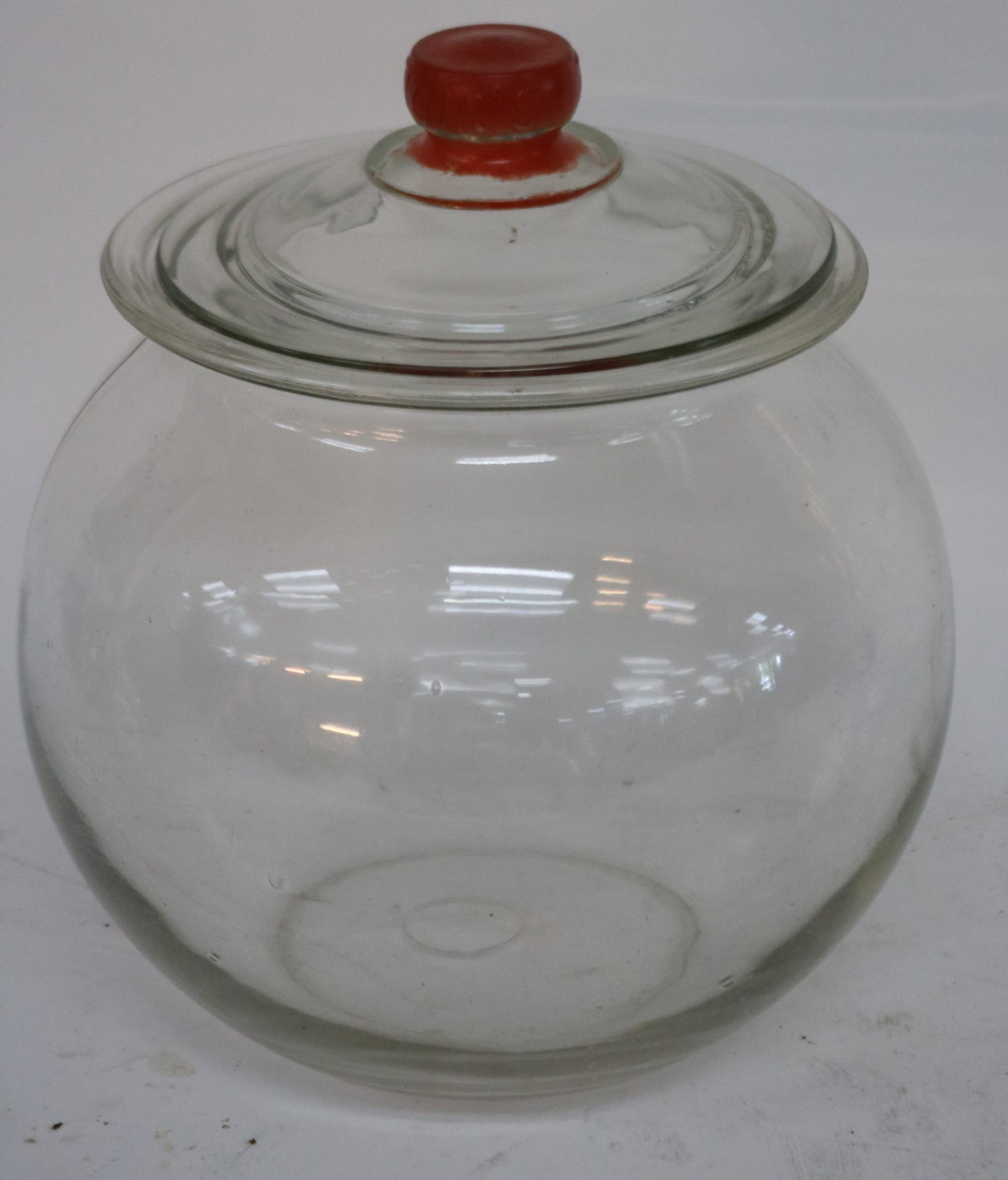 TOM'S PEANUT JAR, EMBOSSED ON LID, MINOR ROUGHAGE: TO INTERIOR RIM OF LID, 11" H, 10" DIA.