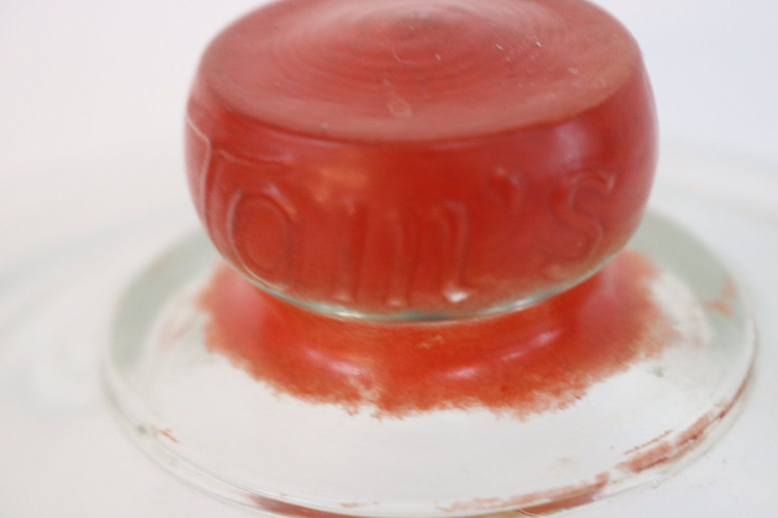 TOM'S PEANUT JAR, EMBOSSED ON LID, MINOR ROUGHAGE - 2