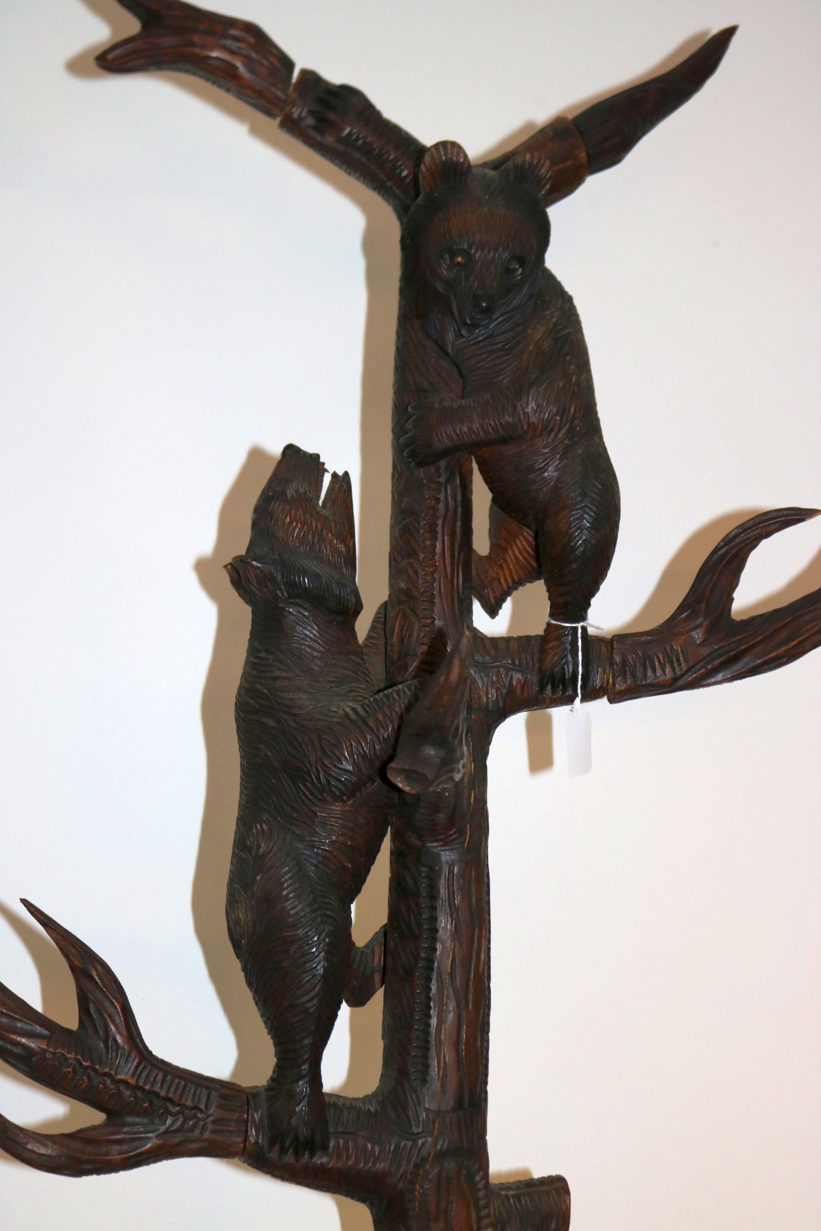 BLACK FOREST STYLE CARVED BEAR UMBRELLA STAND, - 4