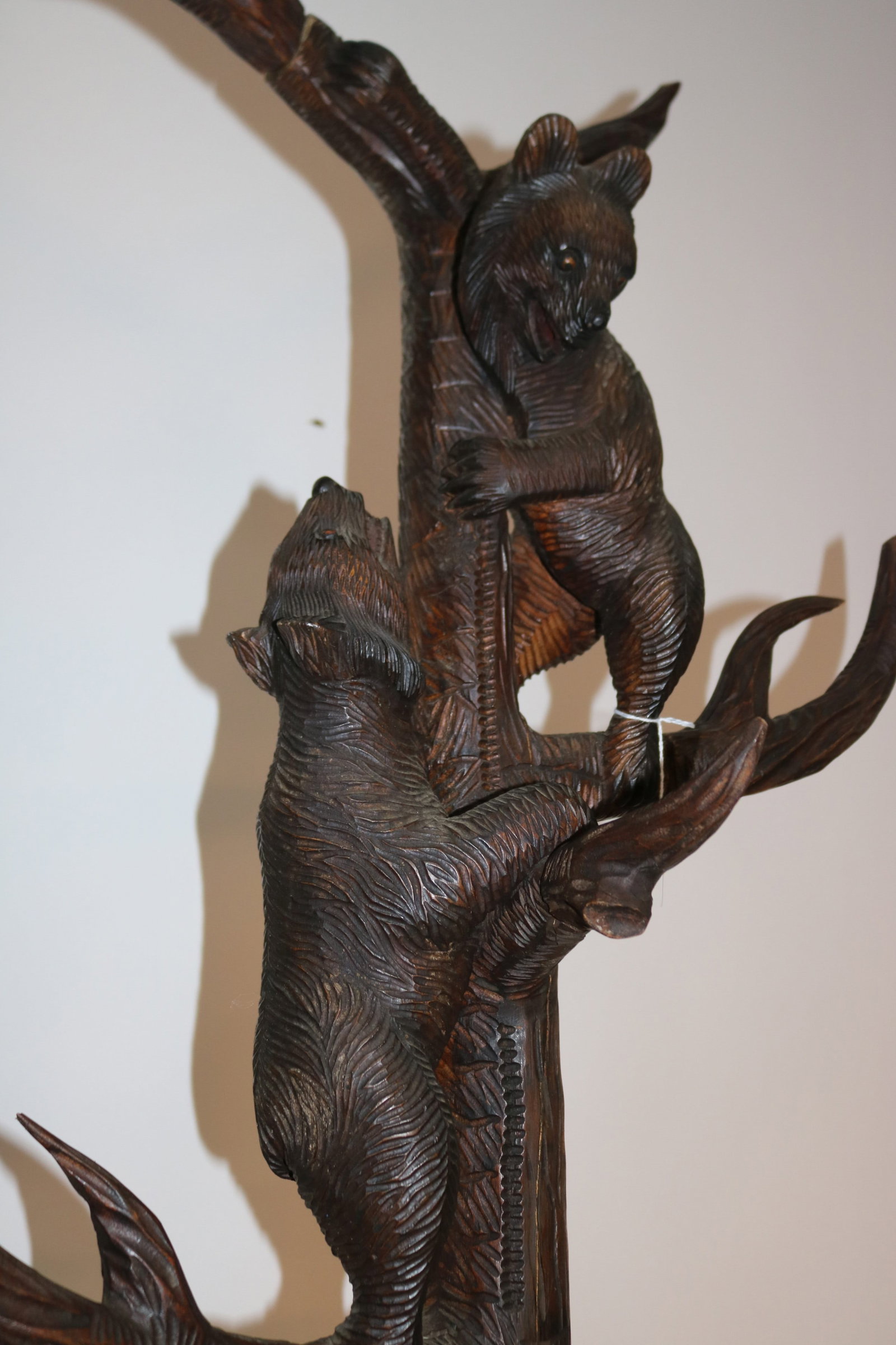 BLACK FOREST STYLE CARVED BEAR UMBRELLA STAND, - 5