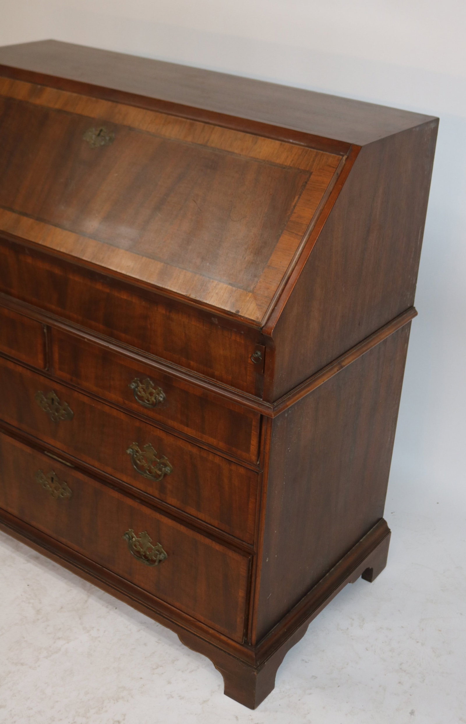 GEORGE III STYLE FALL FRONT DESK, MADE BY JOHN - 2