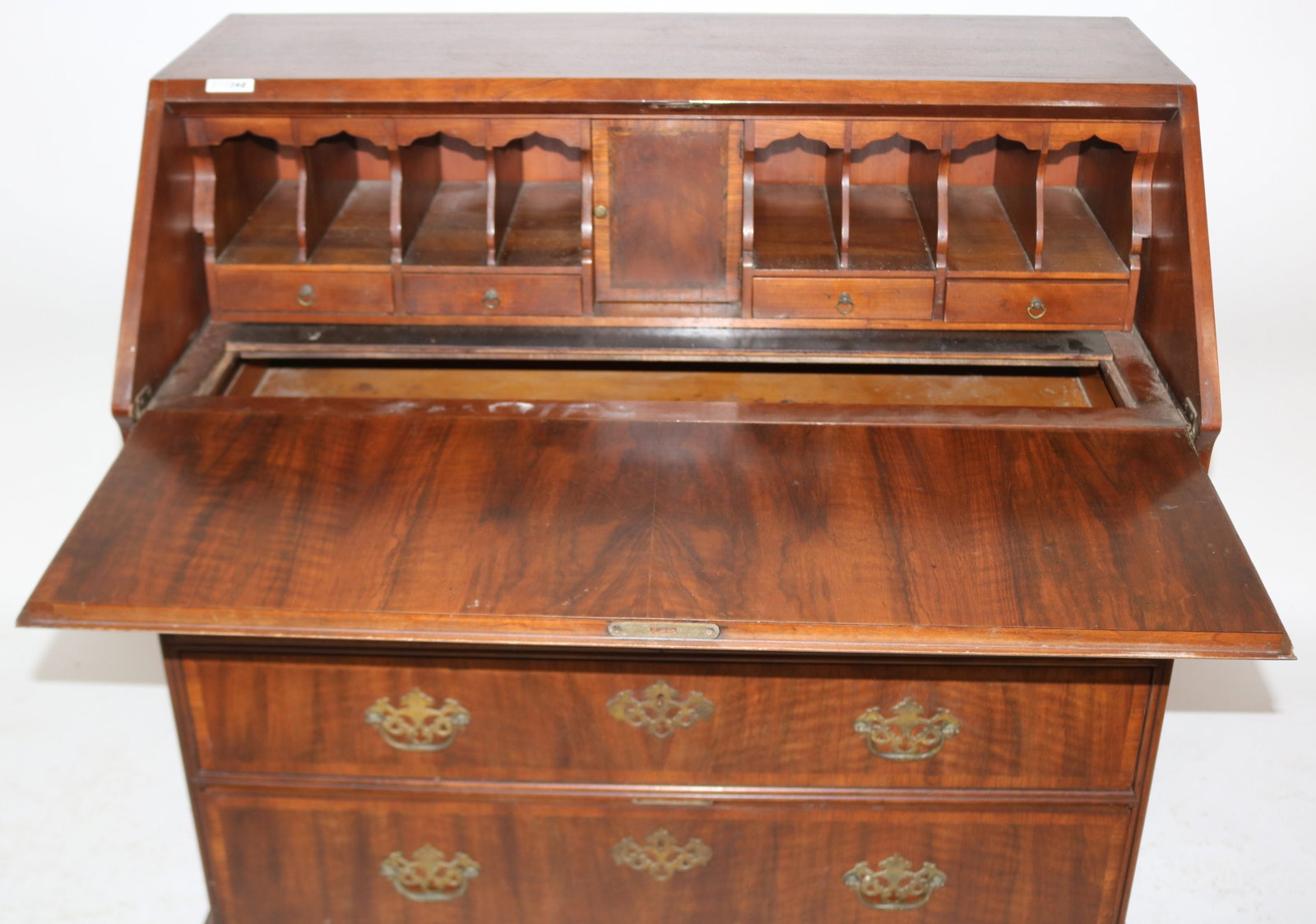 GEORGE III STYLE FALL FRONT DESK, MADE BY JOHN - 3