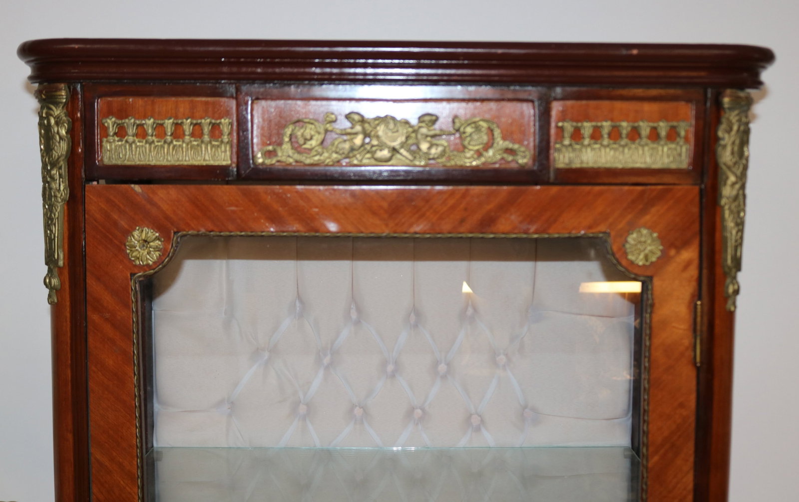 CUSTOM FRENCH STYLE CURIO CABINET, ORMOLU TRIM, - 2