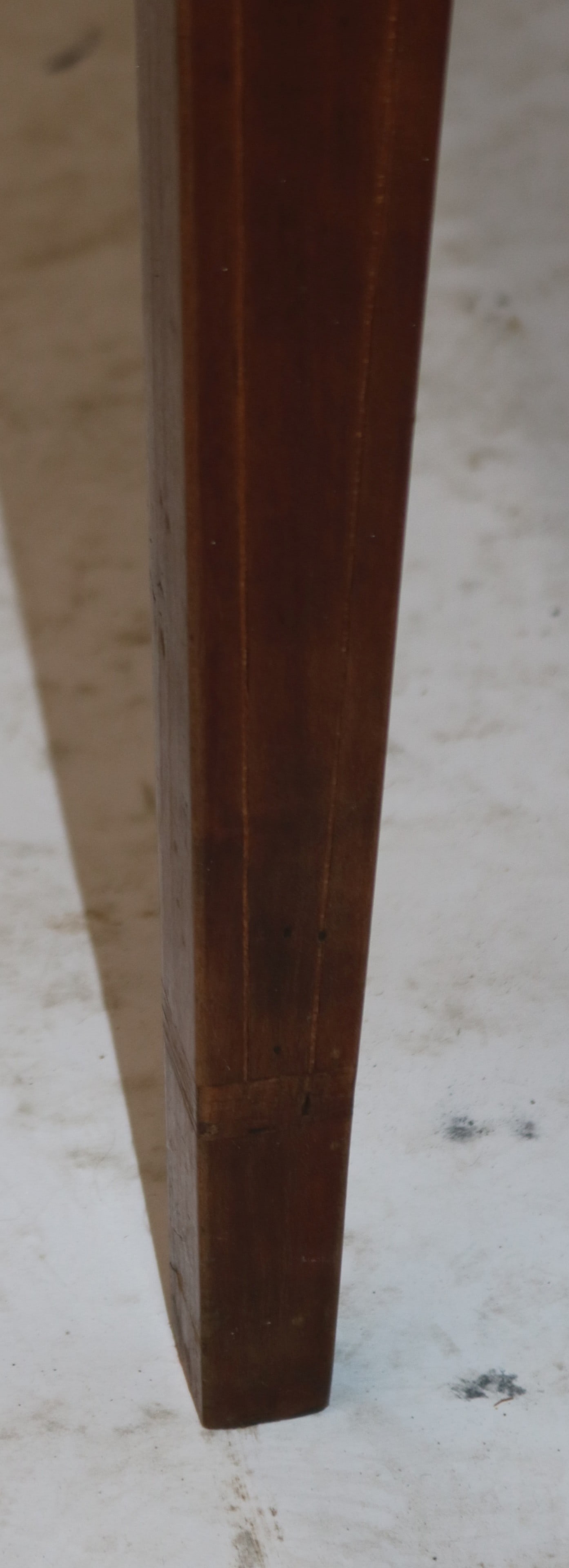 19TH C. CHERRY DROP LEAF TABLE, INLAID OVALS, - 3