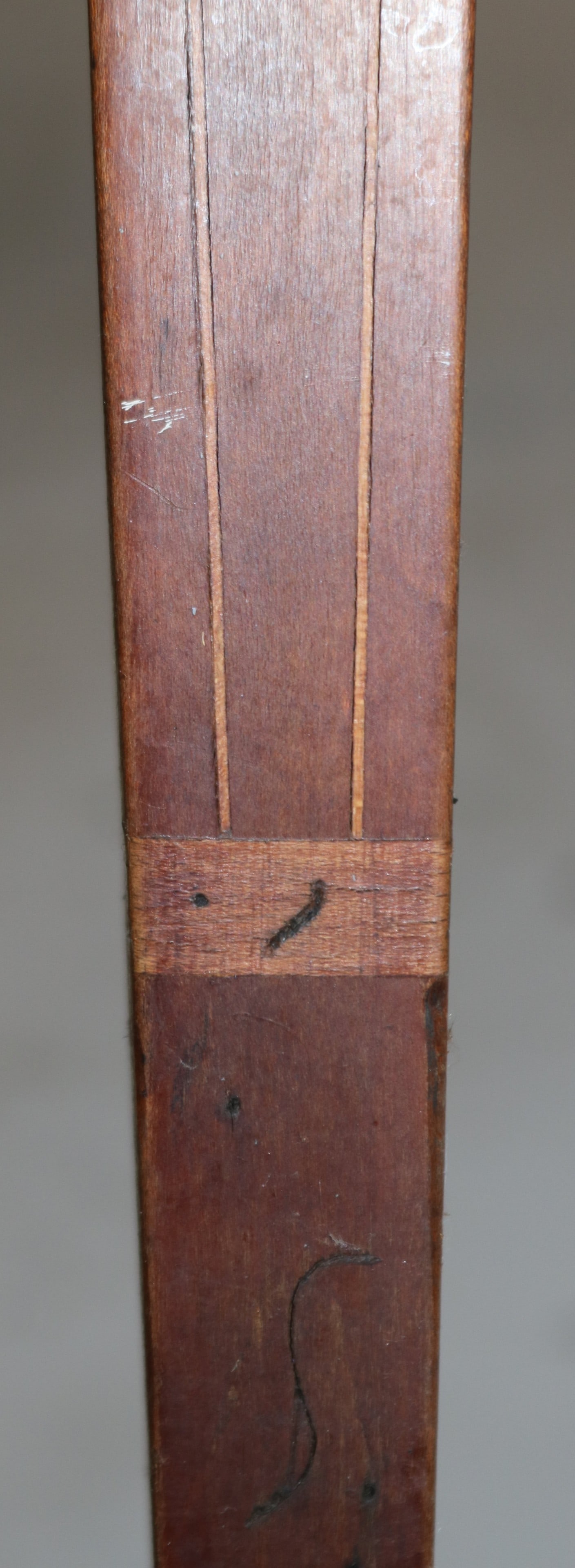 19TH C. CHERRY DROP LEAF TABLE, INLAID OVALS, - 4