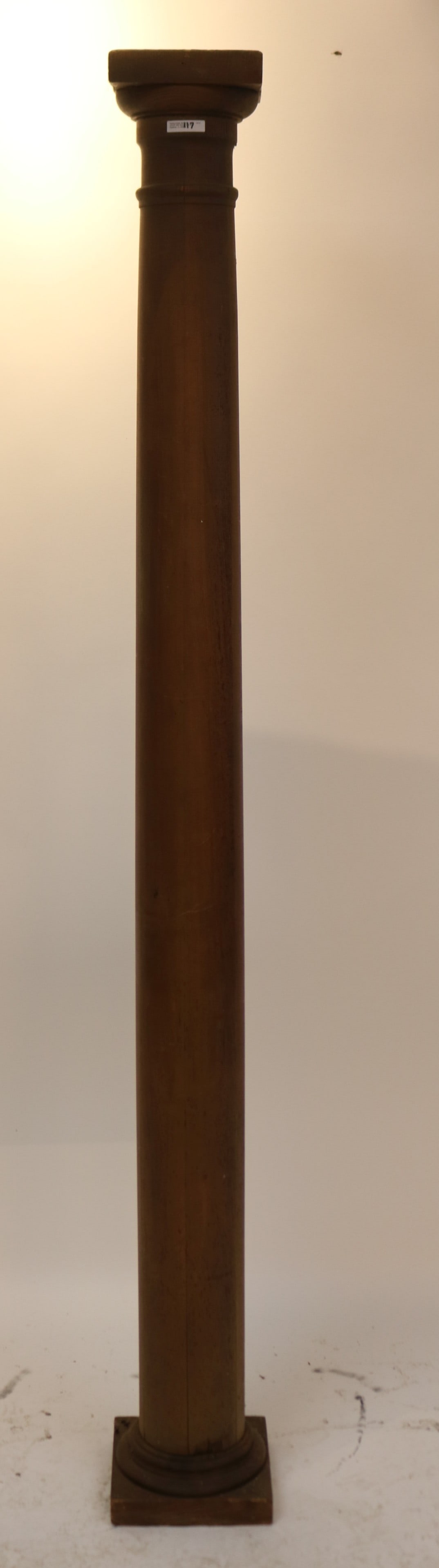 MAHOGANY COLUMN, NATURAL FINISH, 72" H, 8 1/4" X: 8 1/4" AT BASE