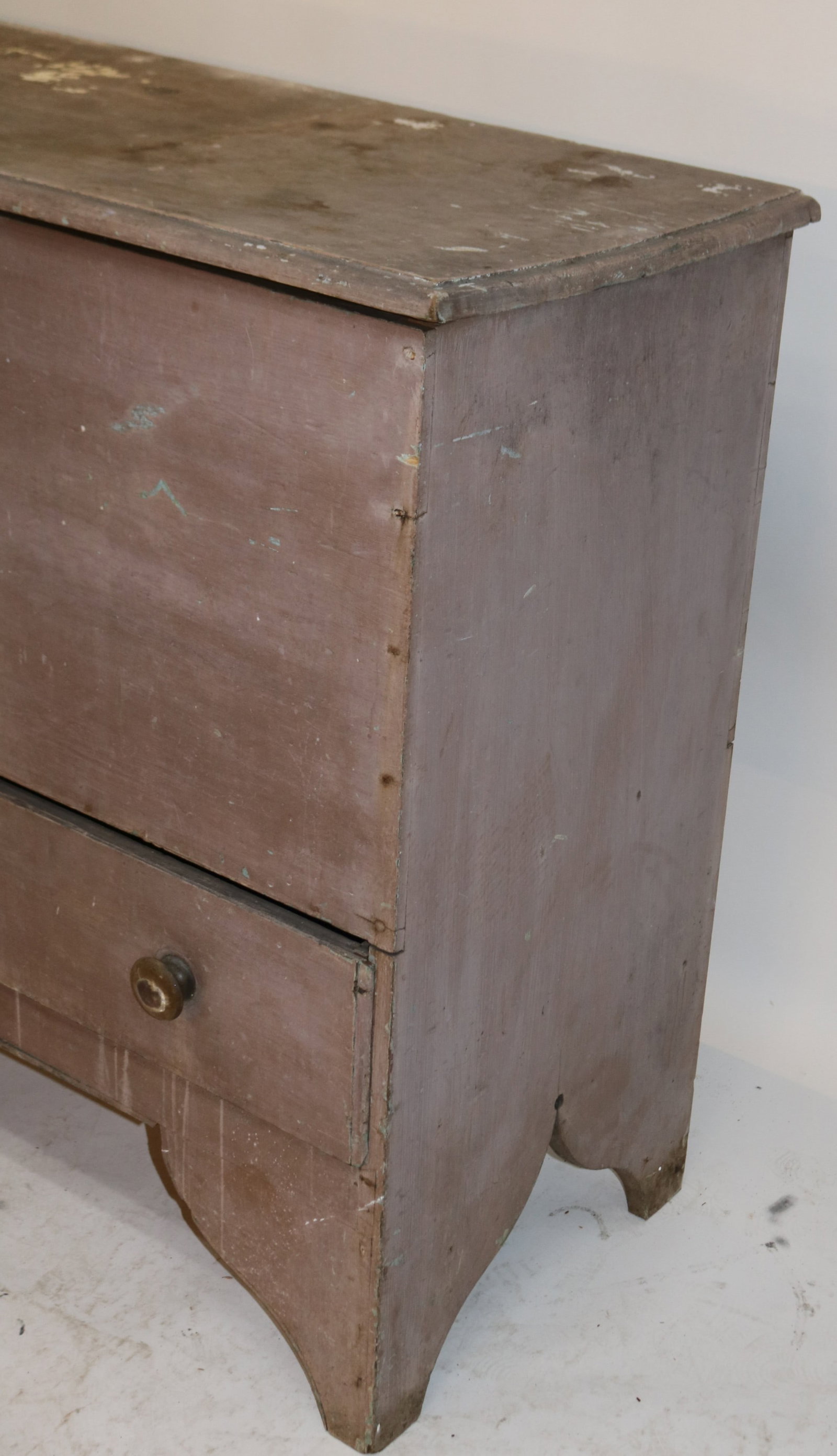 LARGE EARLY 19TH C. 1 DRAWER BLANKET CHEST, OLD - 2