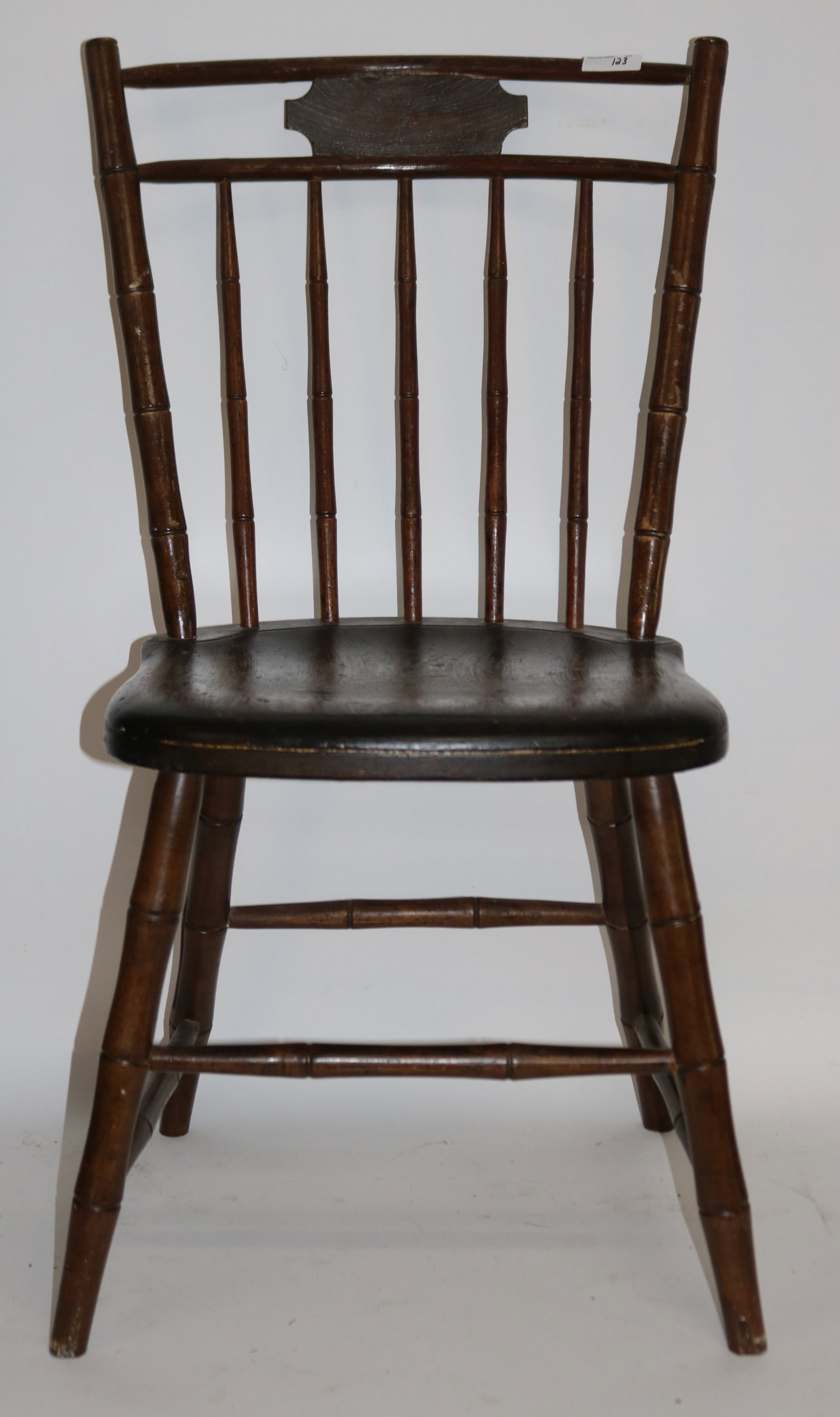 19TH C. BUTTERFLY WINDSOR SIDE CHAIR, BAMBOO: TURNED, NATURAL FINISH, 32 1/2" H, 18" W, 17" D, 17" SEAT HEIGHT