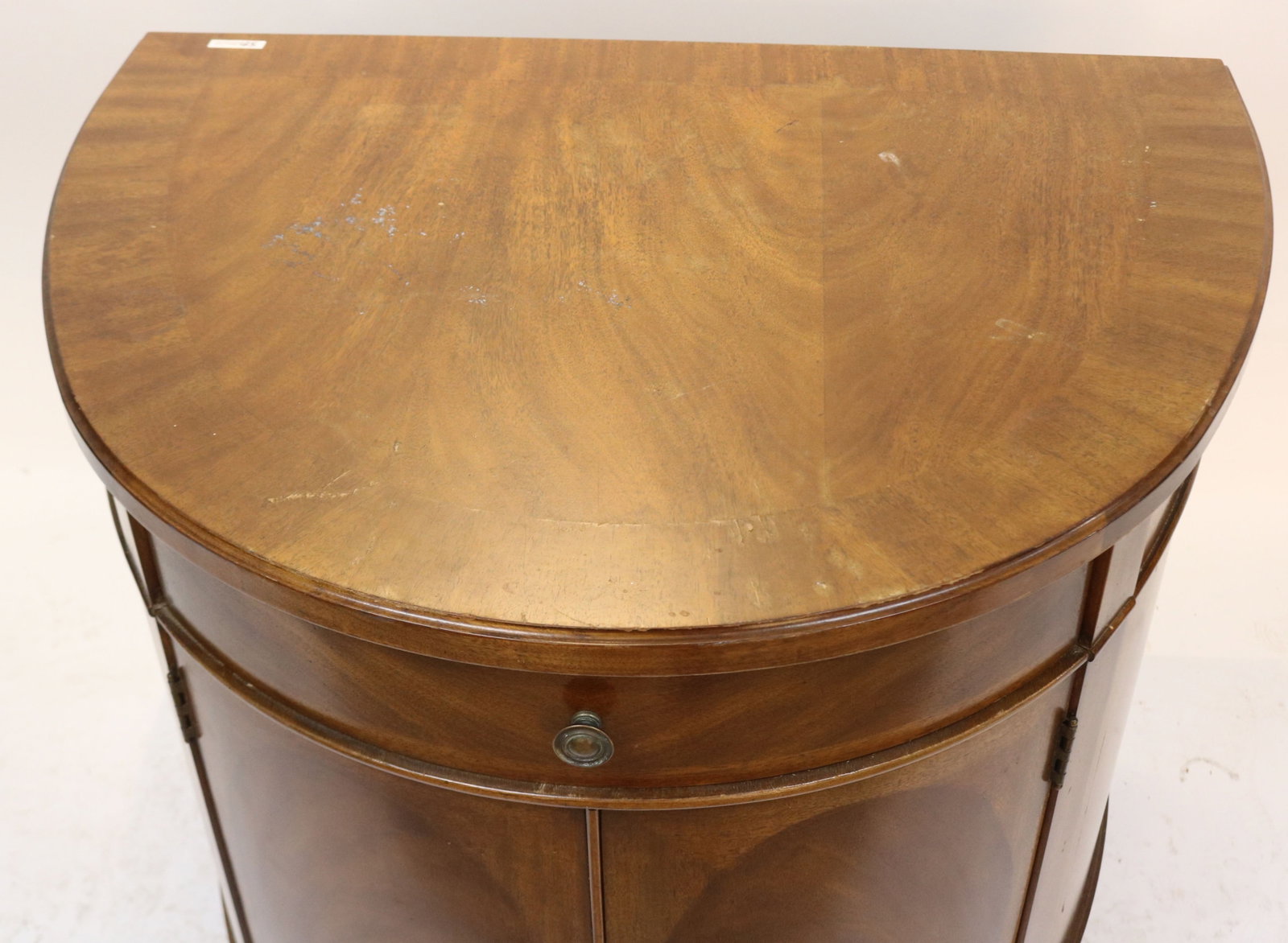 CUSTOM MAHOGANY D SHAPED CONSOLE SERVER, MADE BY - 2