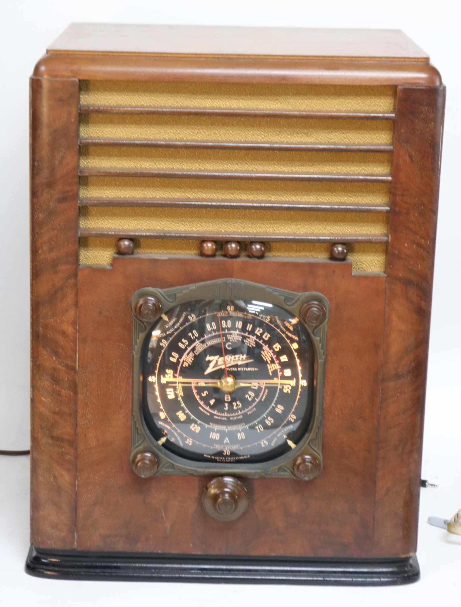 VINTAGE WOODEN RADIO, ZENITH, ORIGINAL FINISH, (1 of 4)