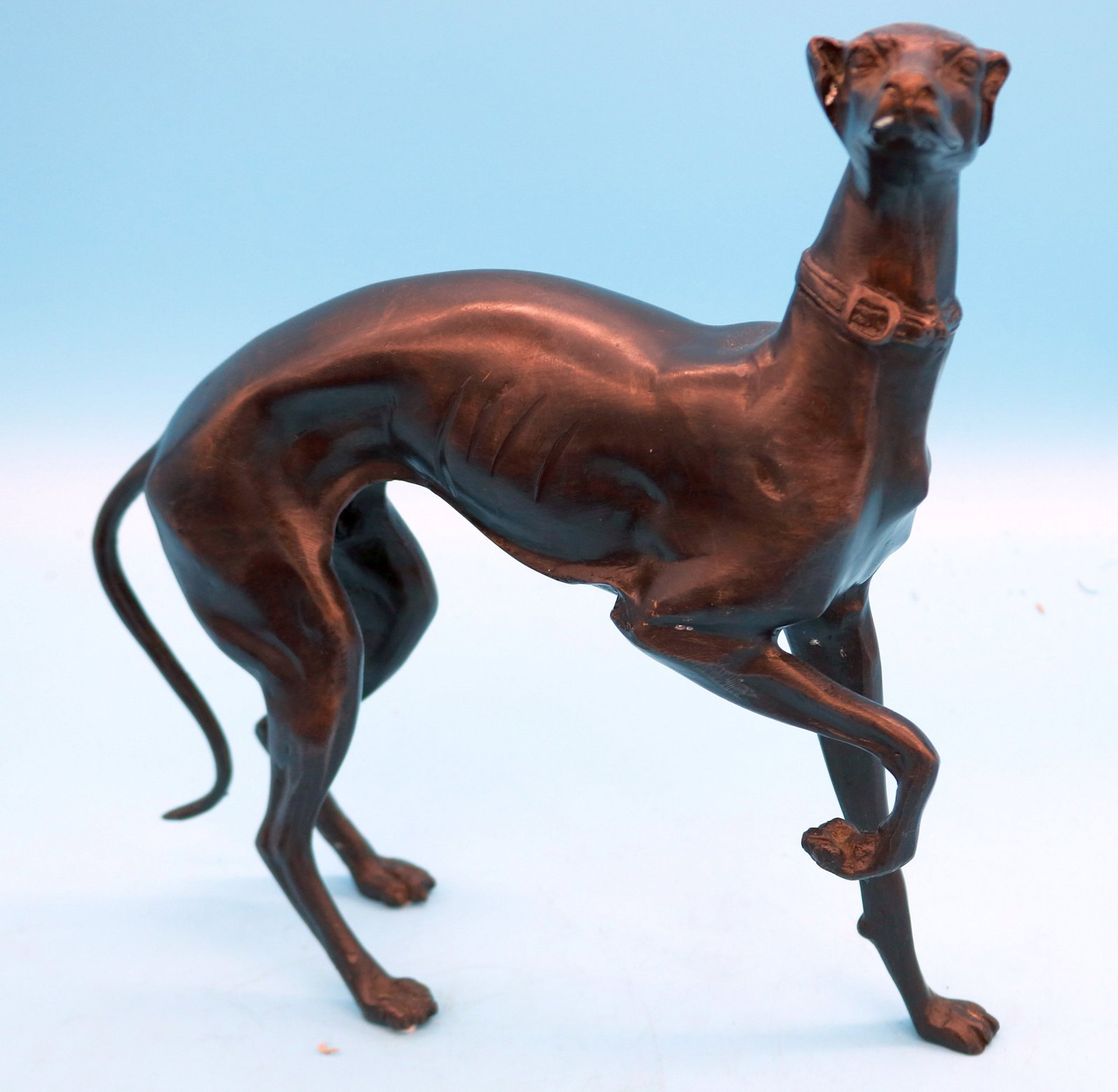 CONTEMPORARY BRONZE WHIPPET, 12" H, 10 1/4" L, 3" (1 of 2)