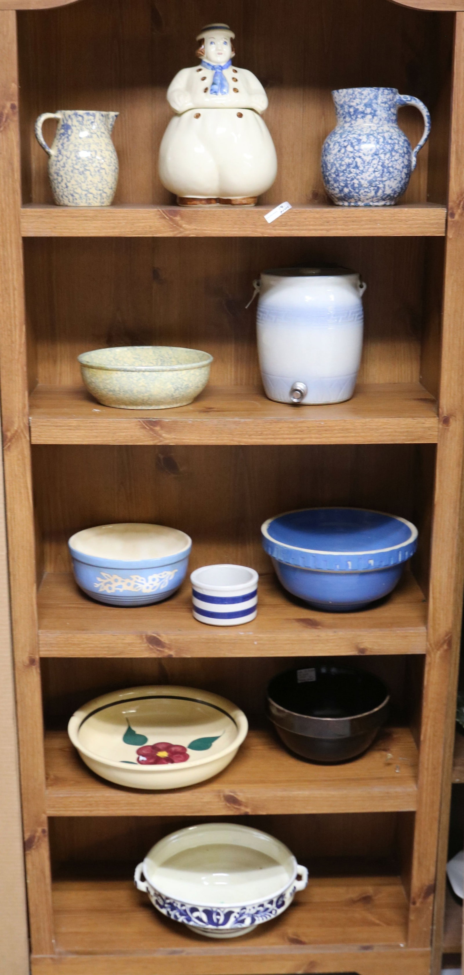 11 PCS. STONEWARE & POTTERY, COOKIE JAR, (1 of 3)