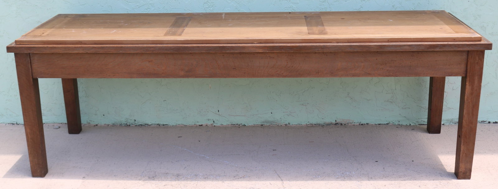 OAK DISPLAY CASE BASE, NATURAL FINISH, 30" H, 93": L, 29" D