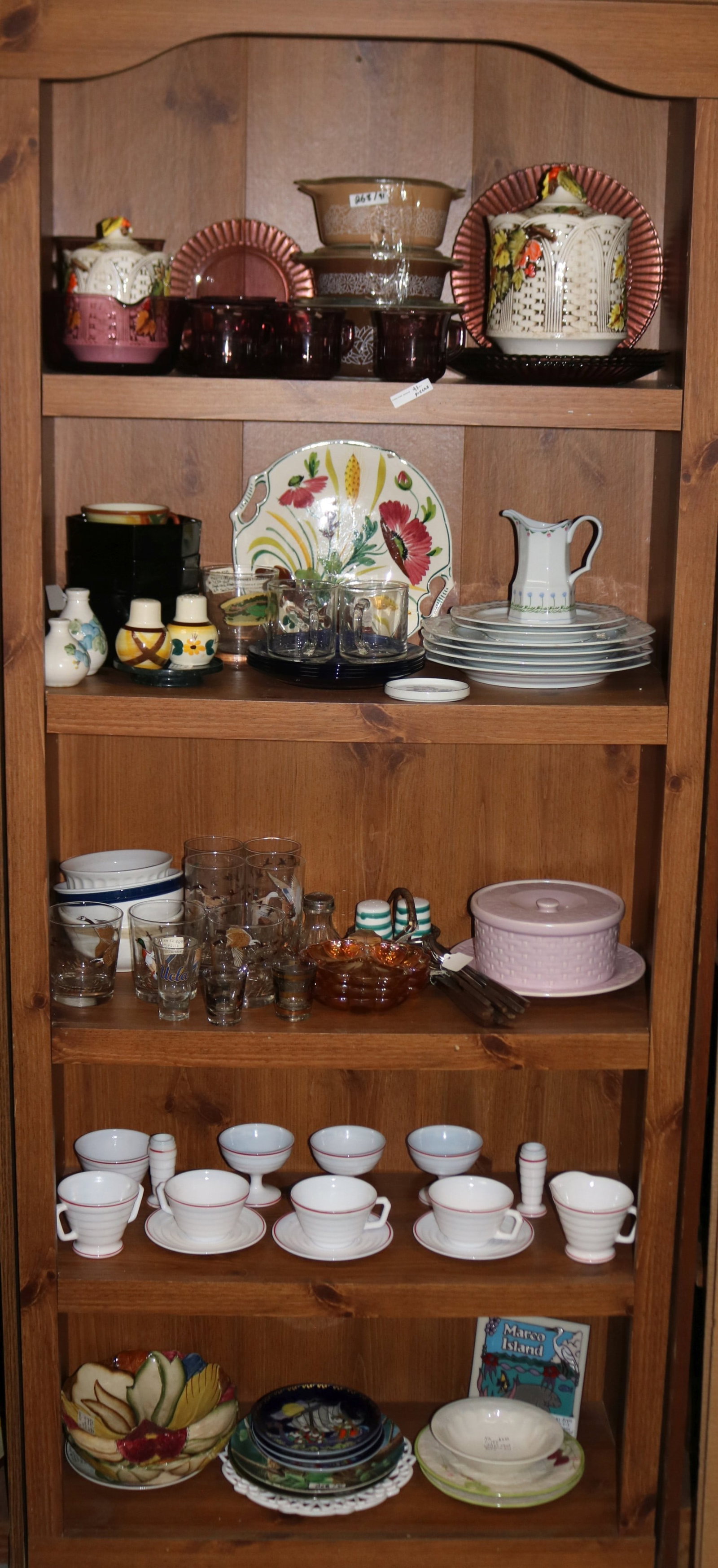 91 PCS. GLASS & CHINA, PYREX, WELLER, ETC. 1/2" - (1 of 3)